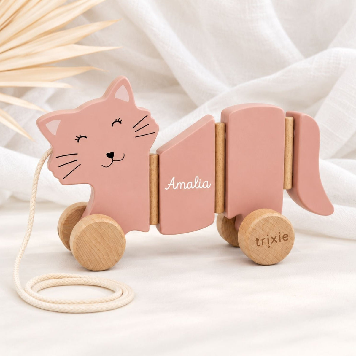 TRIXIE Großes Wackel-Nachziehtier Holz personalisiert - wunderwunsch