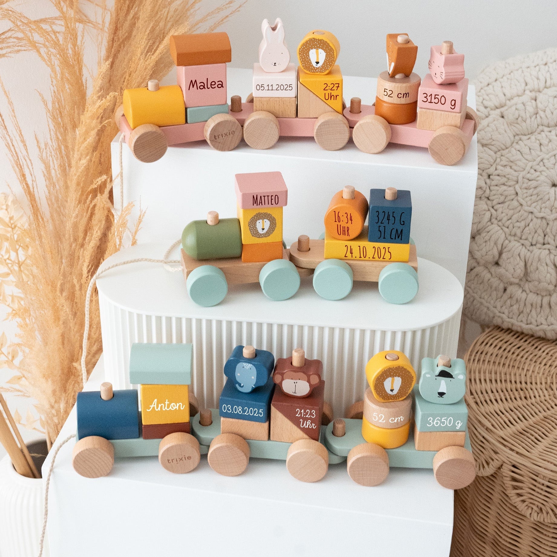 TRIXIE Holz Eisenbahn personalisiert - wunderwunsch