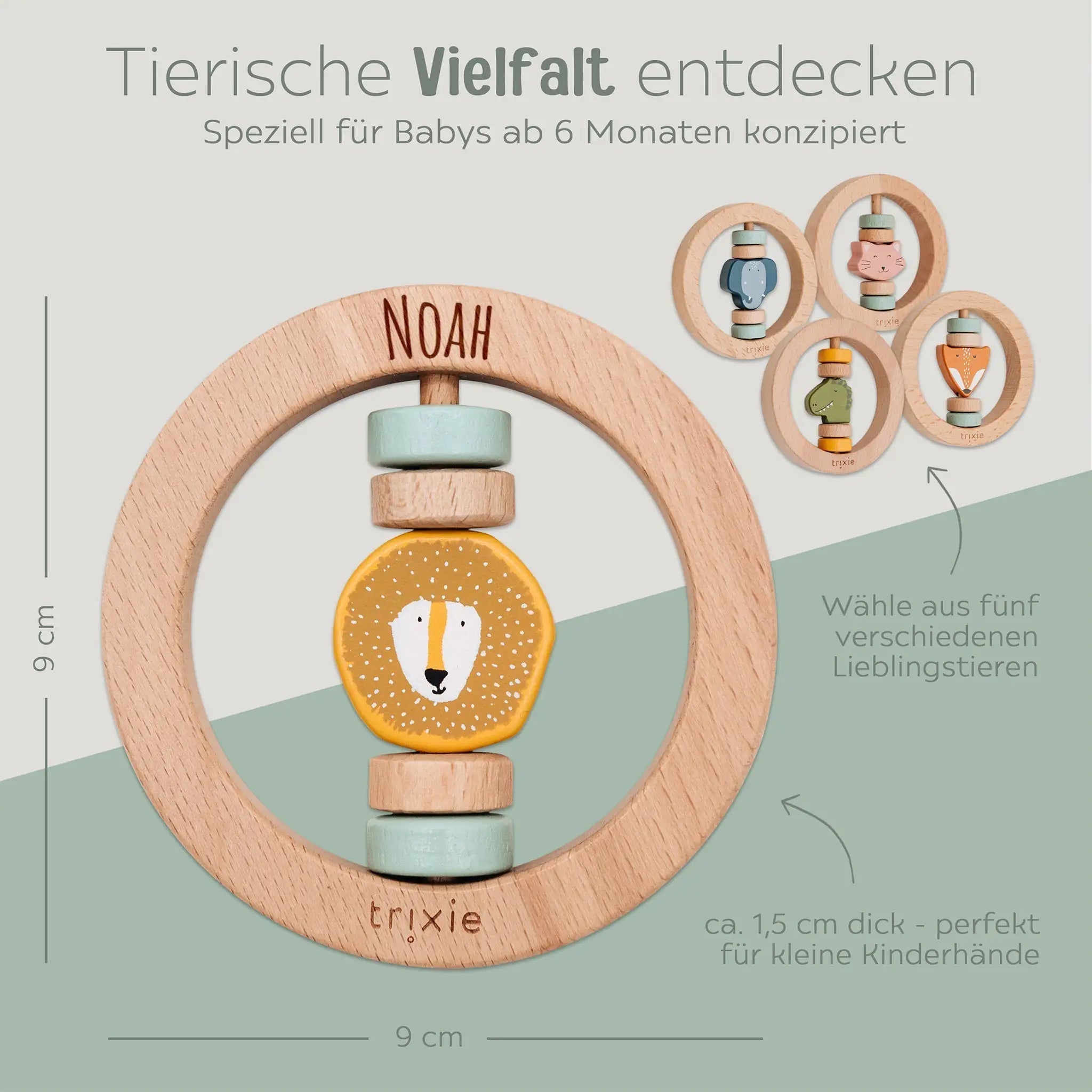 TRIXIE Holzrassel Tier mit Perlen personalisiert - wunderwunsch