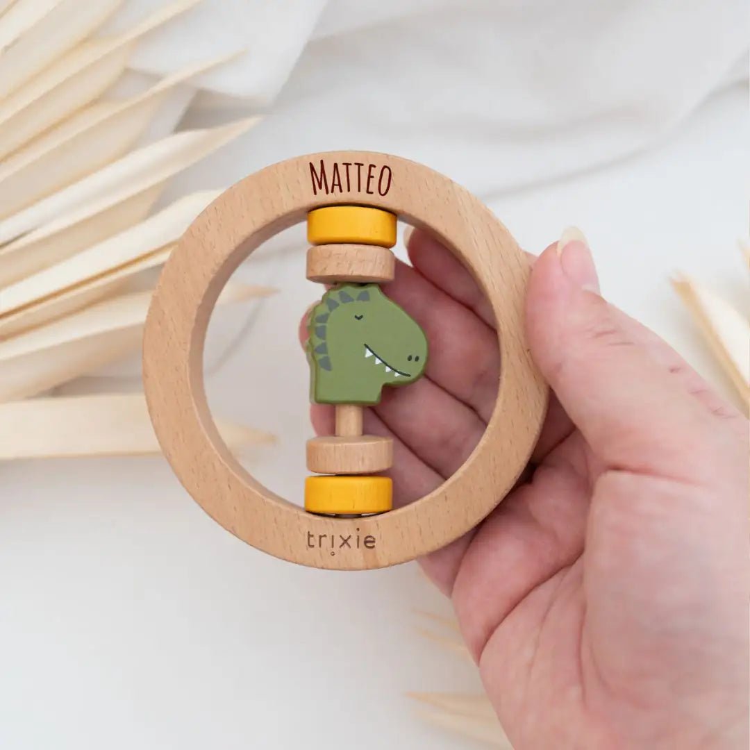 TRIXIE Holzrassel Tier mit Perlen personalisiert - wunderwunsch