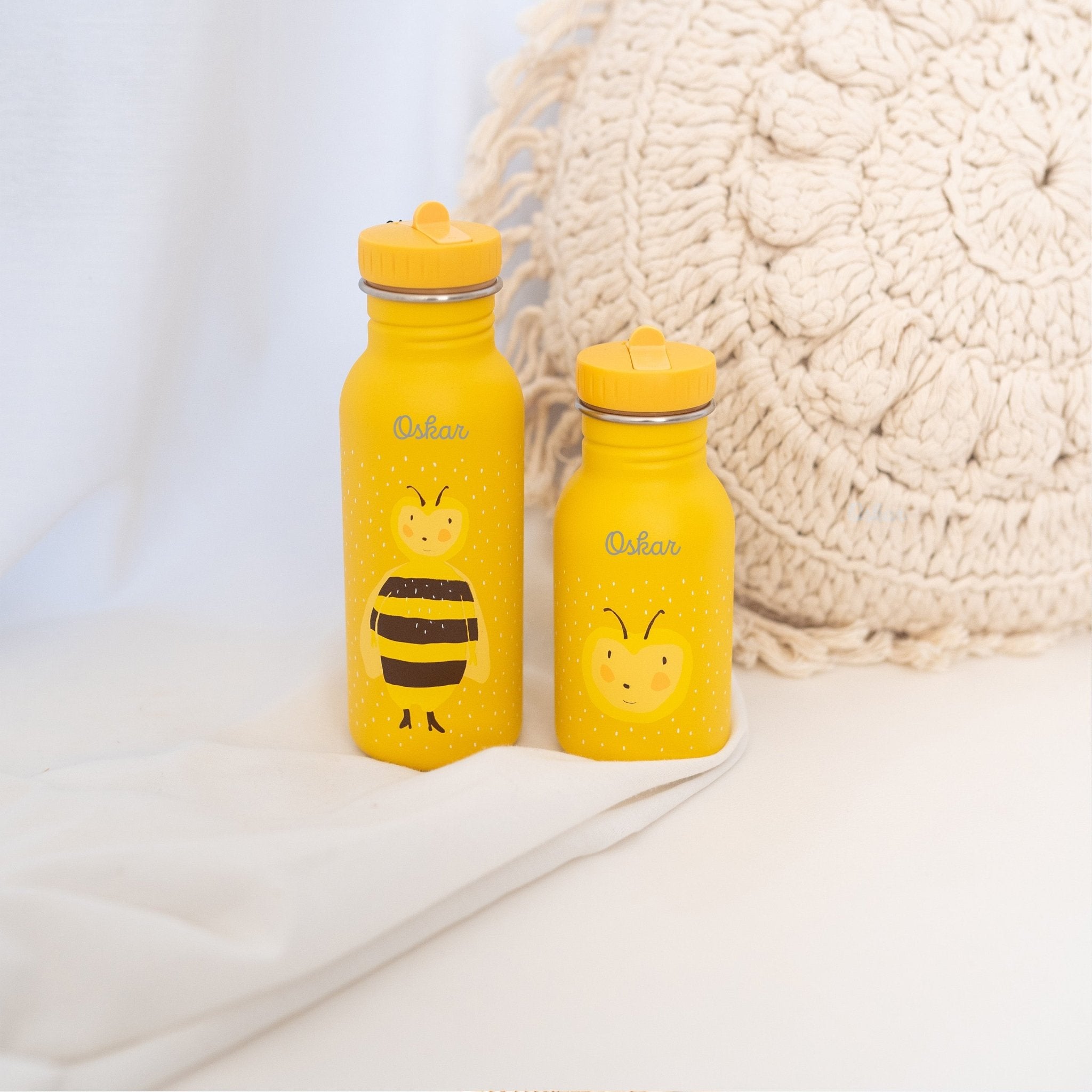 TRIXIE Kinder Trinkflasche personalisiert - Biene, Hai, Papagei - wunderwunsch