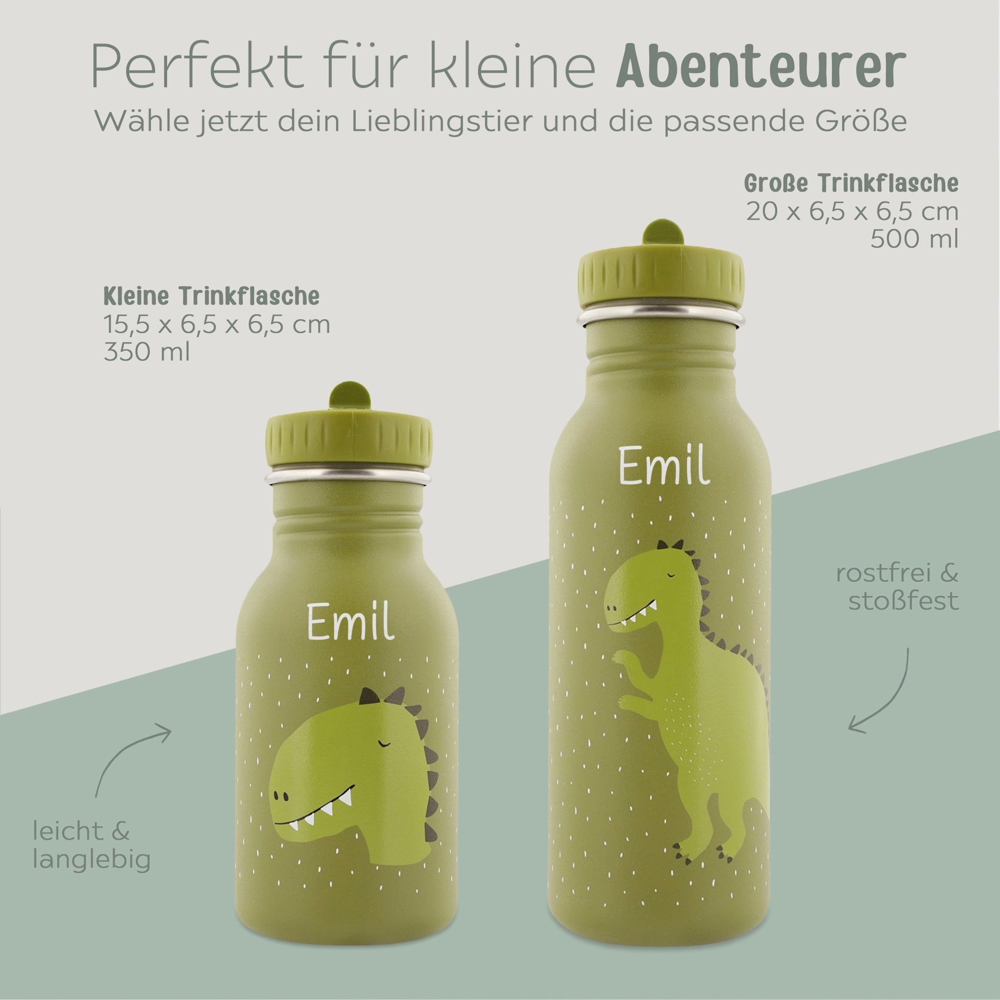TRIXIE Kinder Trinkflasche personalisiert - Tiere - wunderwunsch