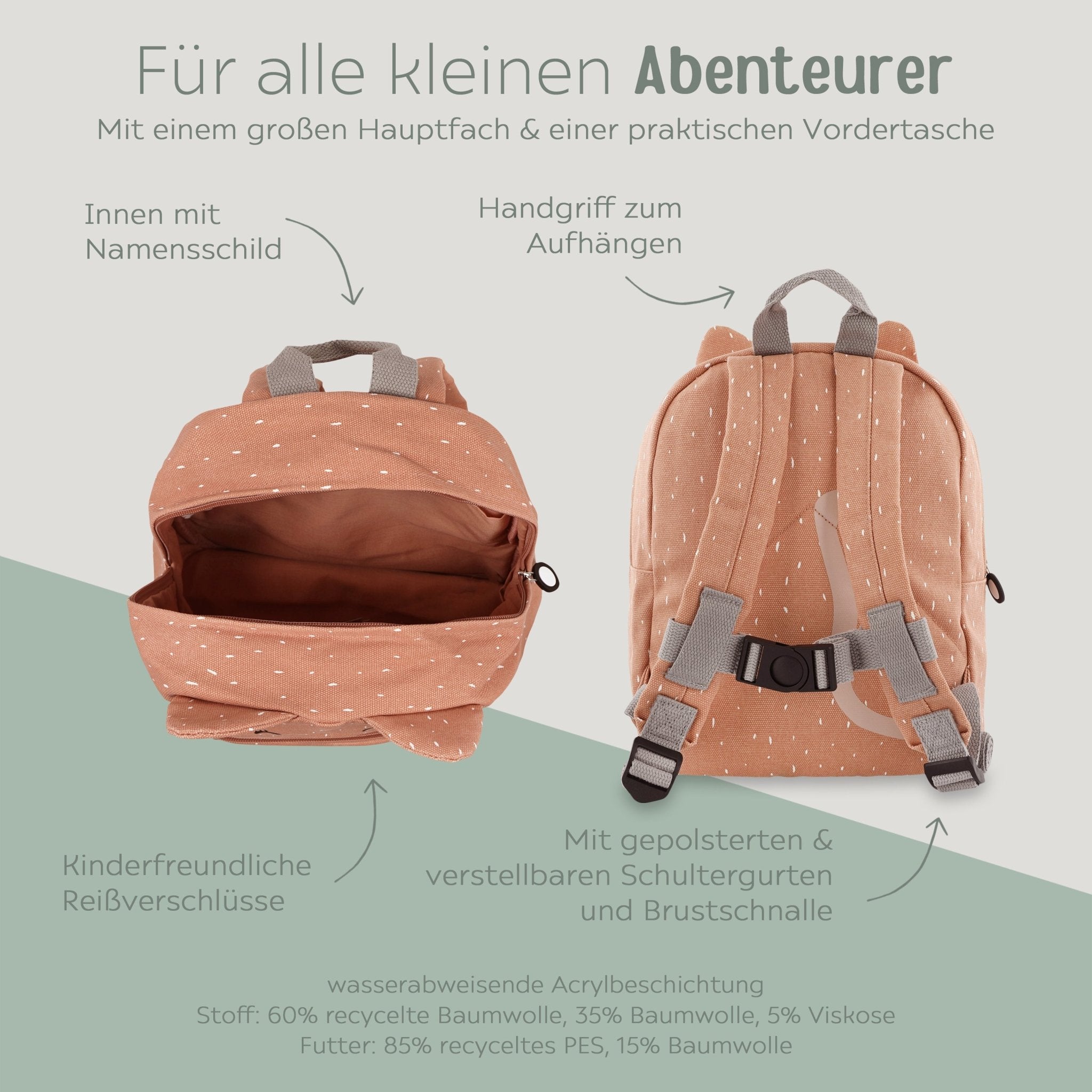 TRIXIE Kindergartenrucksack personalisiert - Tiere - wunderwunsch