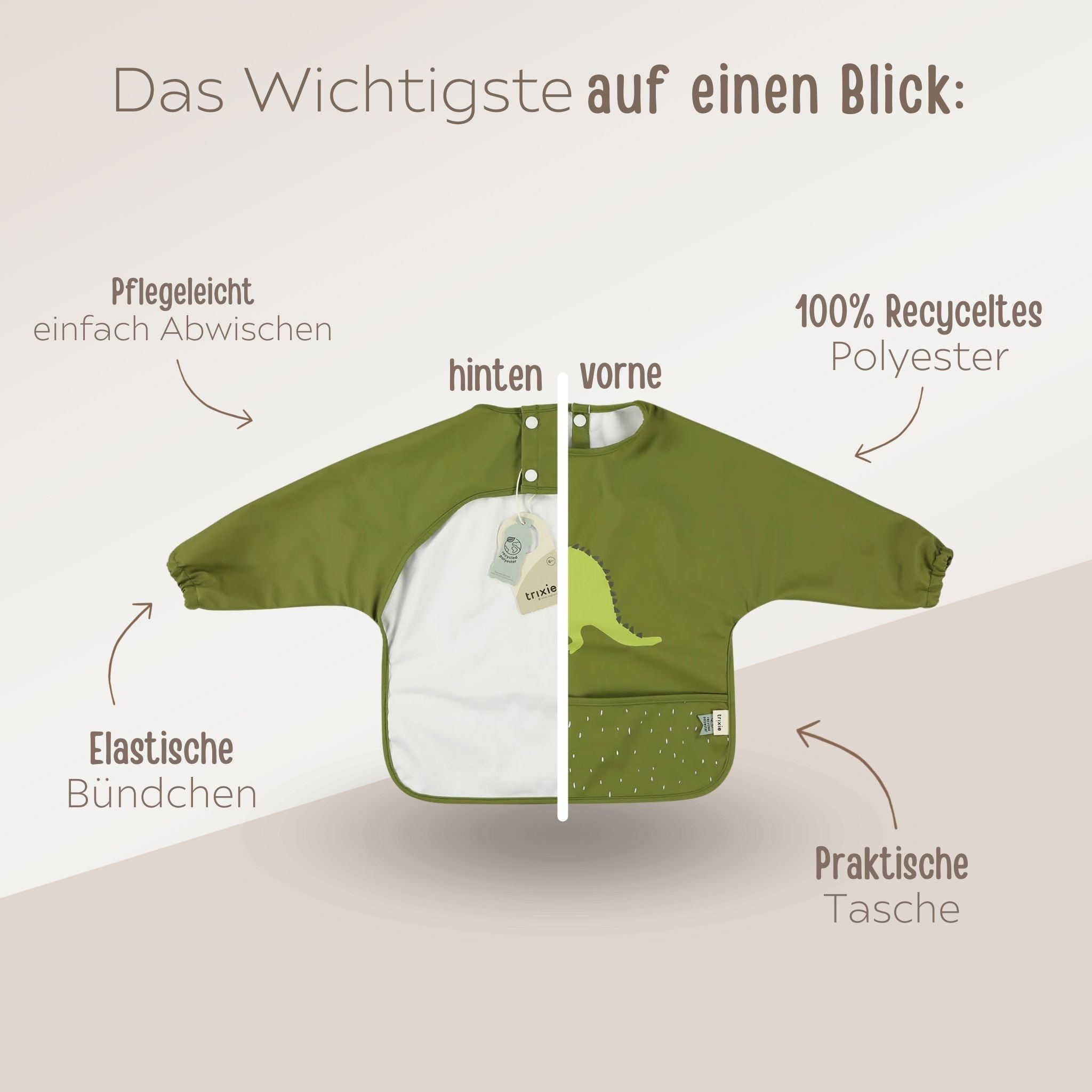TRIXIE Langarm Latz abwischbar - wunderwunsch