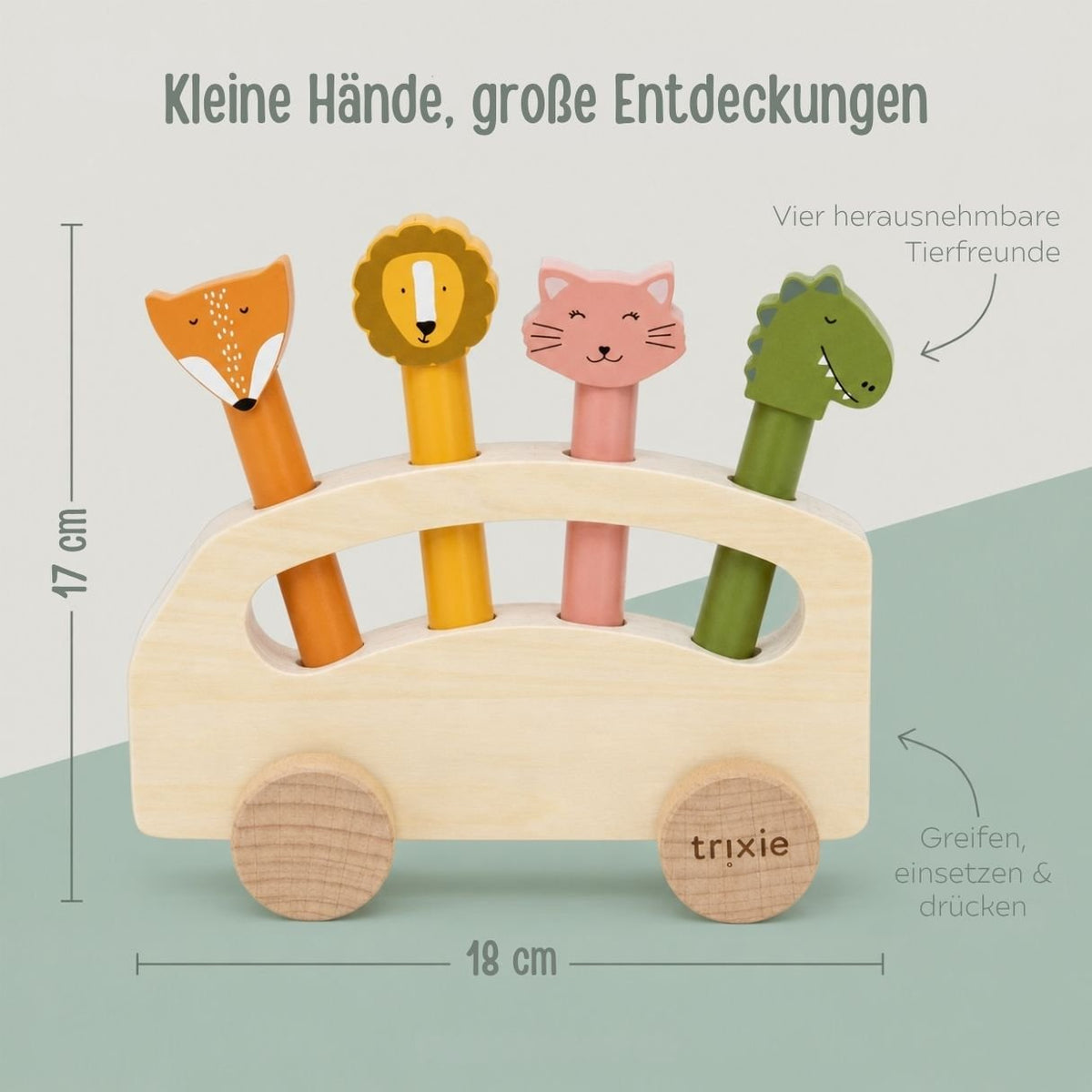 TRIXIE Pop-up Tierbus aus Holz personalisiert - wunderwunsch