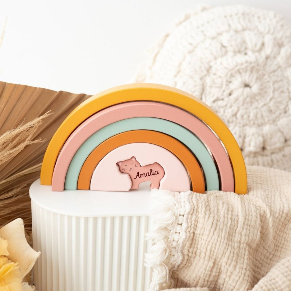 TRIXIE Regenbogen Stapelspiel personalisierbar - wunderwunsch