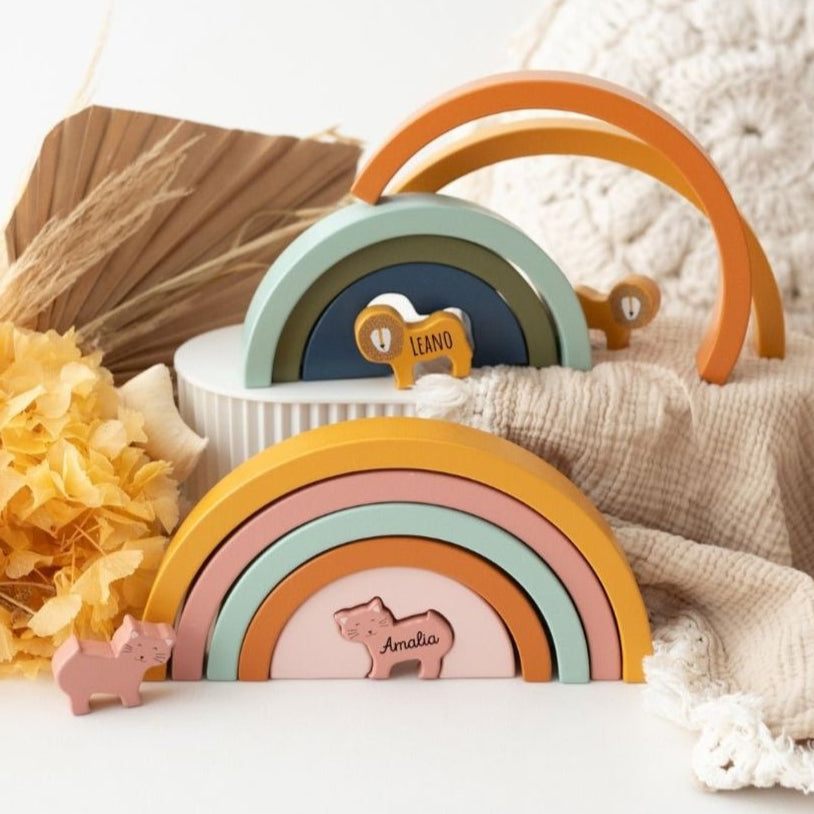 TRIXIE Regenbogen Stapelspiel personalisierbar - wunderwunsch