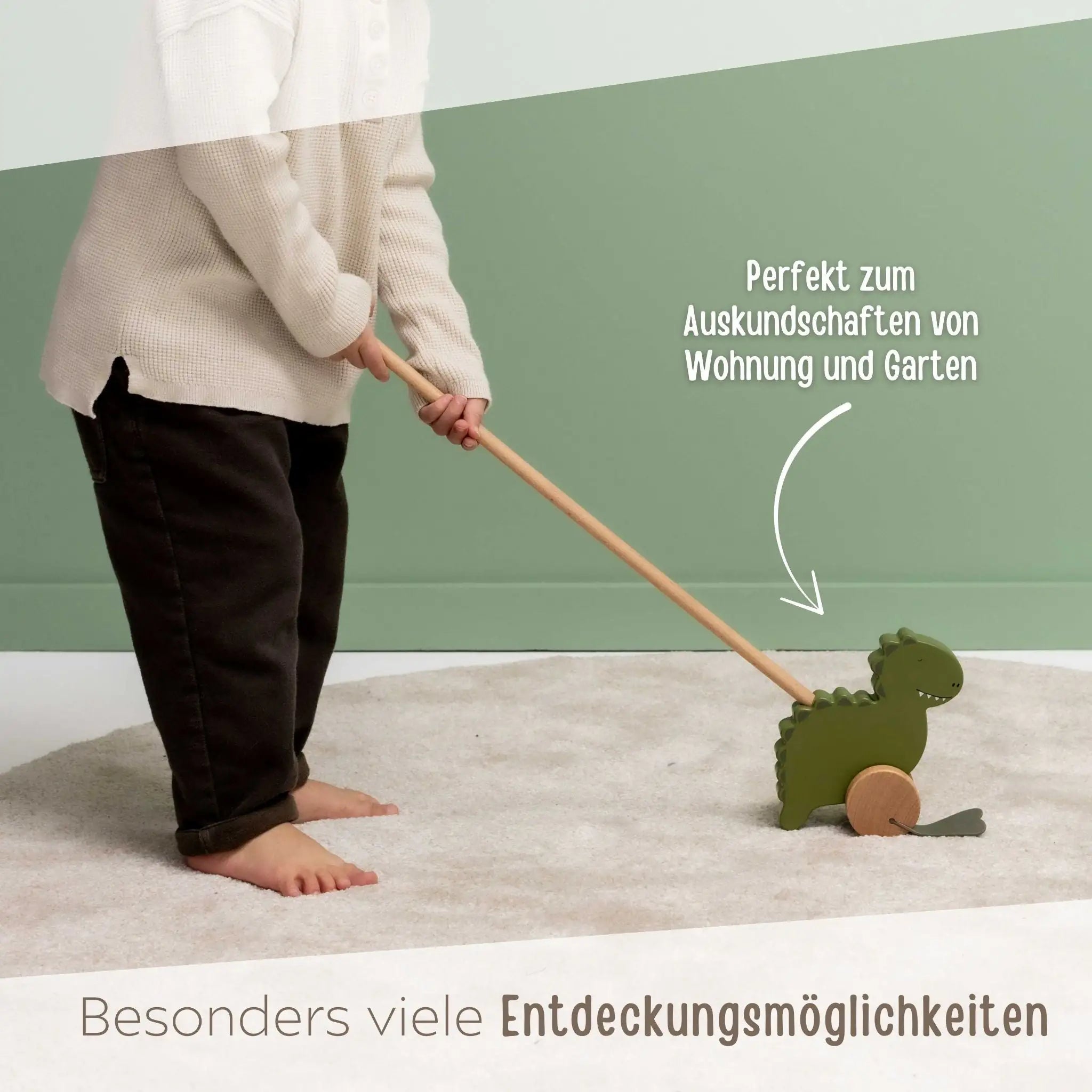TRIXIE Schiebetier Dino oder Hase Holz personalisierbar - wunderwunsch