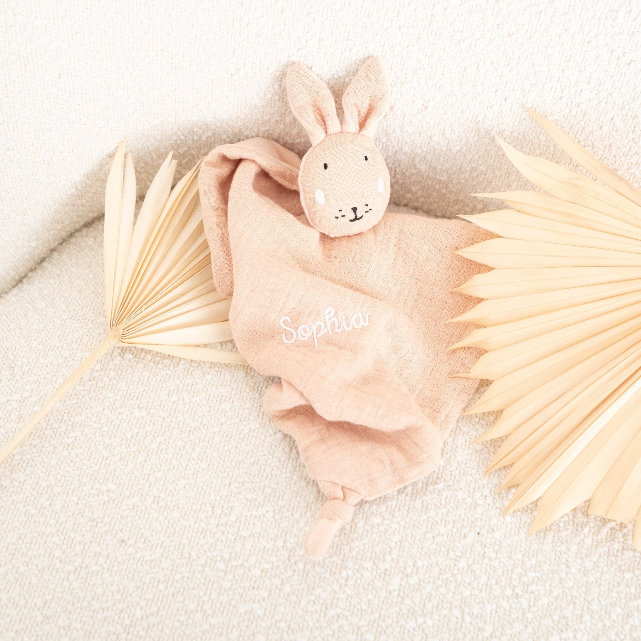 TRIXIE Schmusetuch mit Name - Hase, Dino, Löwe - wunderwunsch