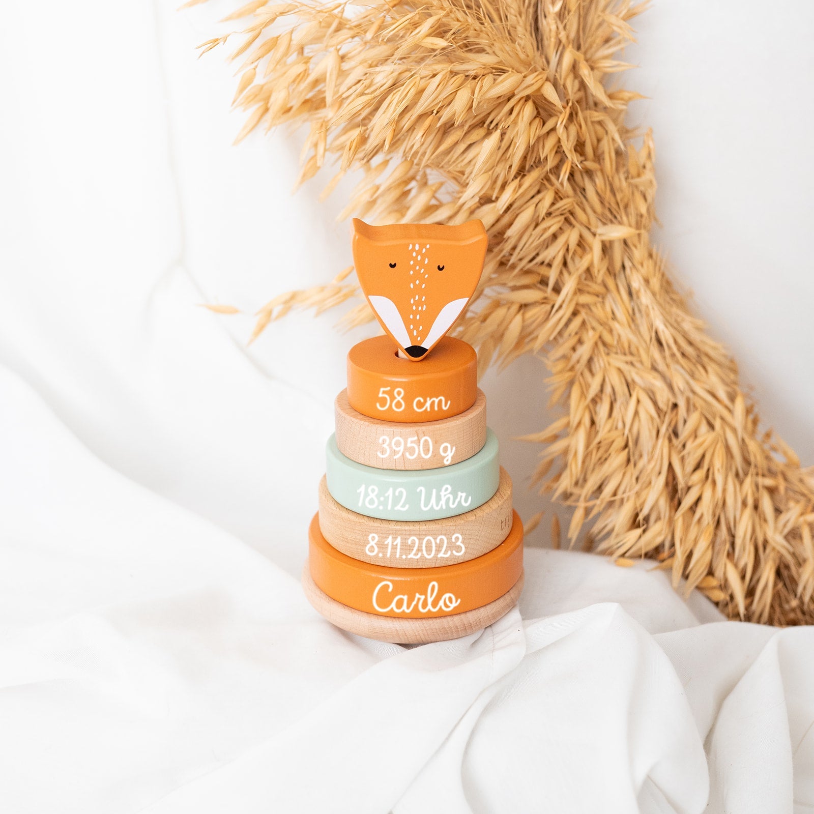 TRIXIE Stapelturm Holz Tiere personalisiert - wunderwunsch