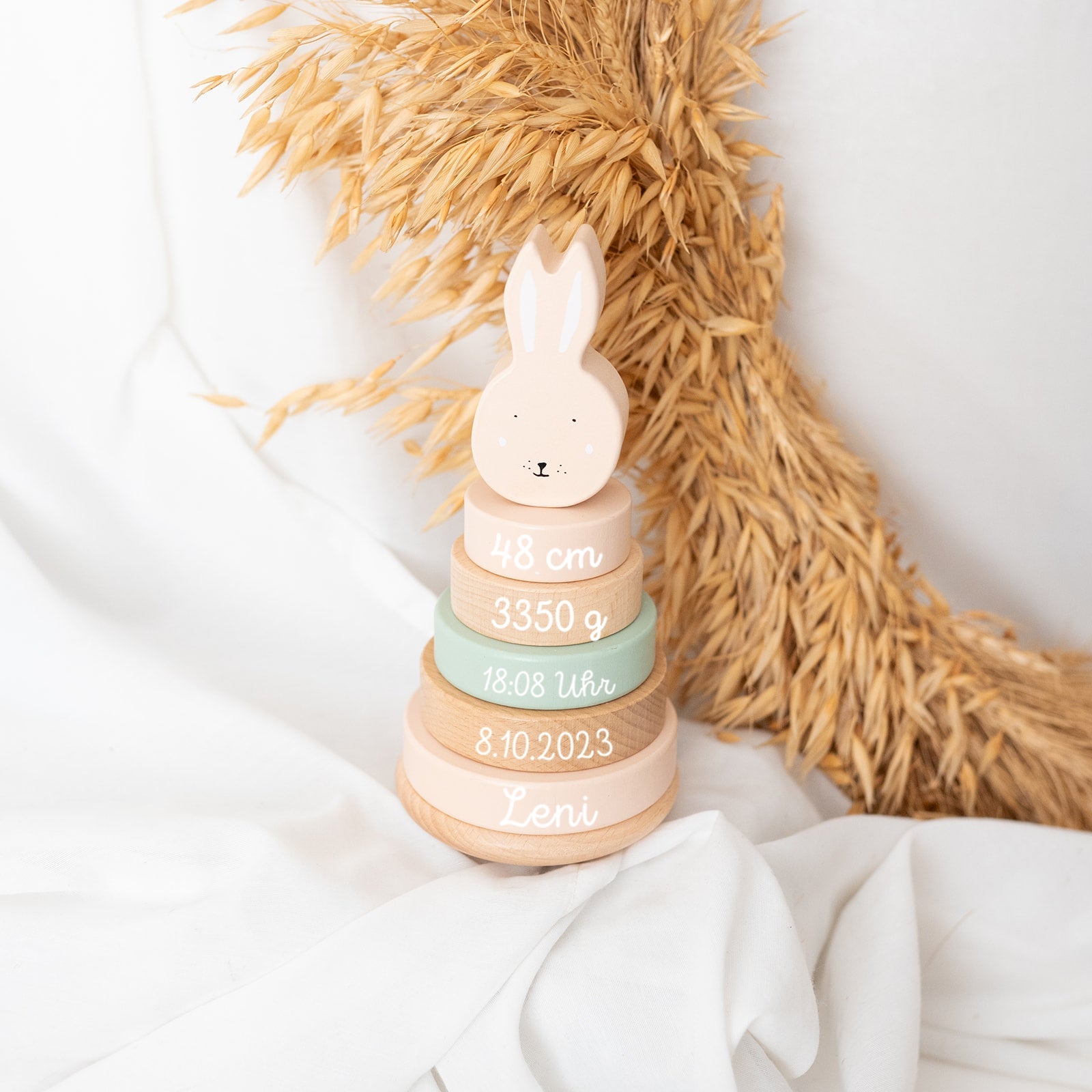 TRIXIE Stapelturm Holz Tiere personalisiert - wunderwunsch