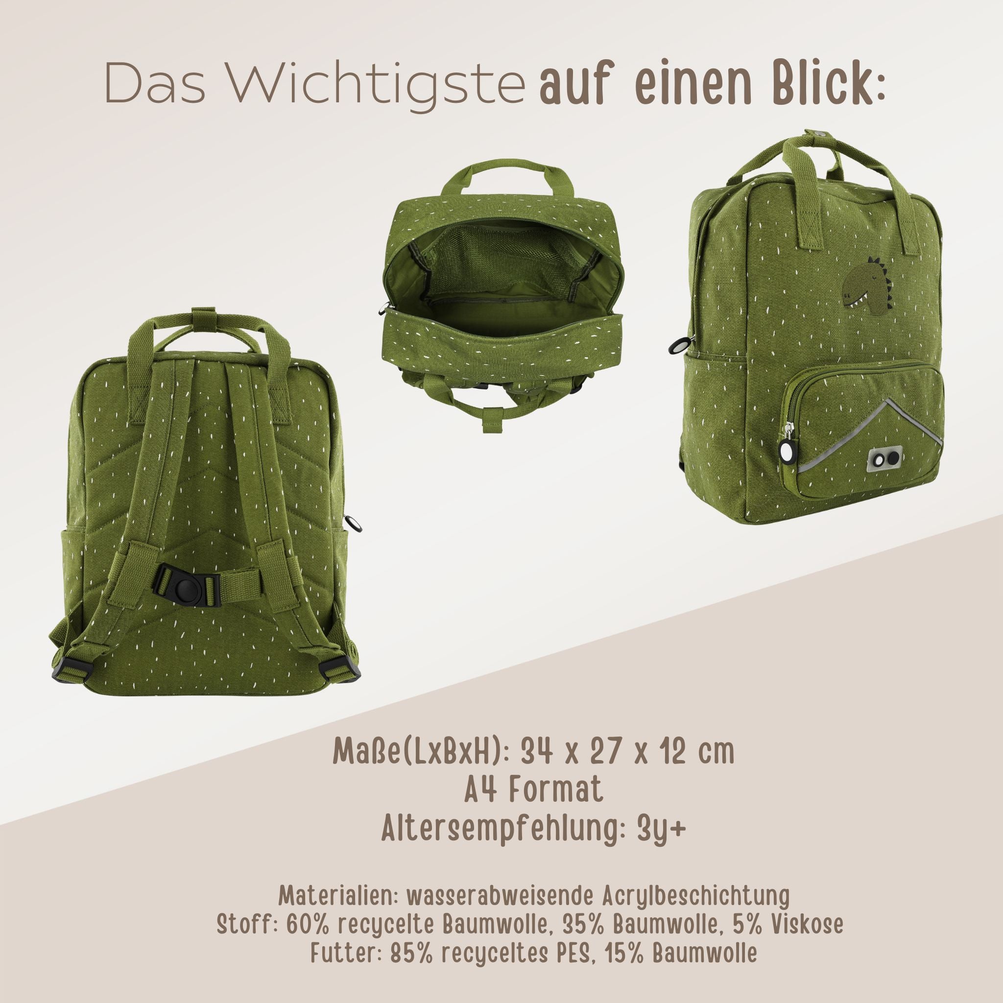 TRIXIE XXL Kindergartenrucksack personalisiert - Tiere - wunderwunsch