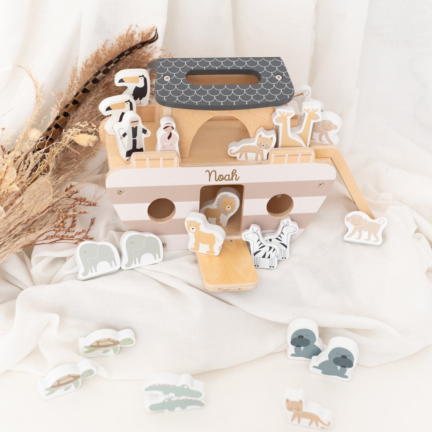 TRYCO Arche Noah Safari Tiere Holz Gestreift - wunderwunsch