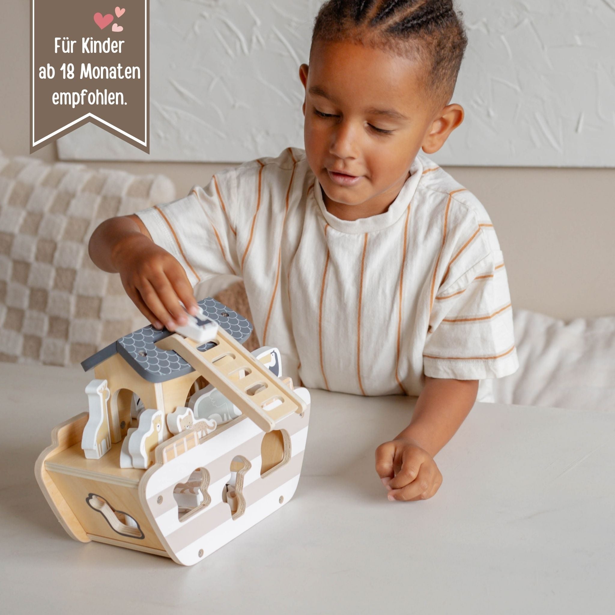 TRYCO Arche Noah Safari Tiere Holz Gestreift - wunderwunsch