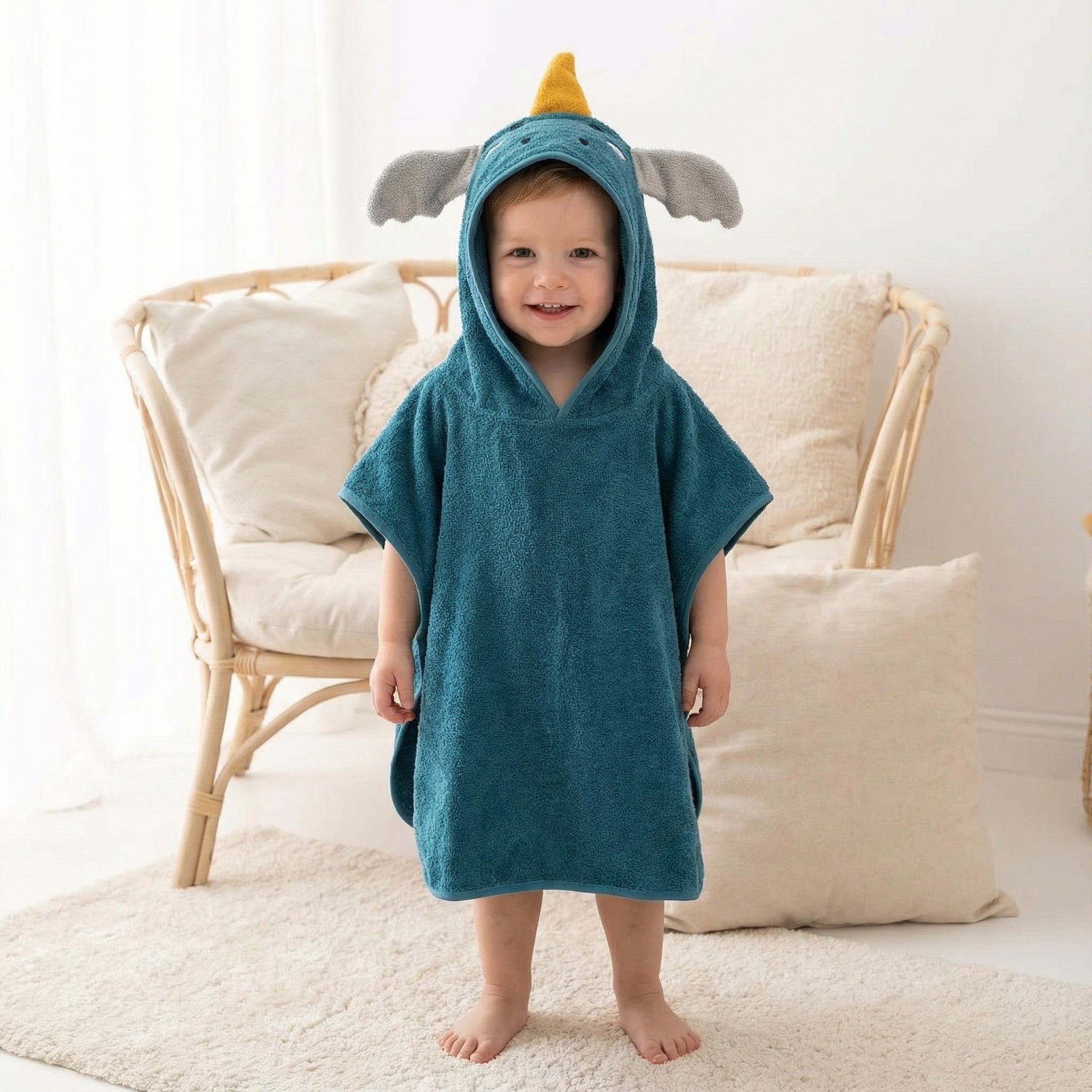 TRYCO Baby Tier Badeponcho Frottee - Koala, Schwan, Leopard, Drache - wunderwunsch