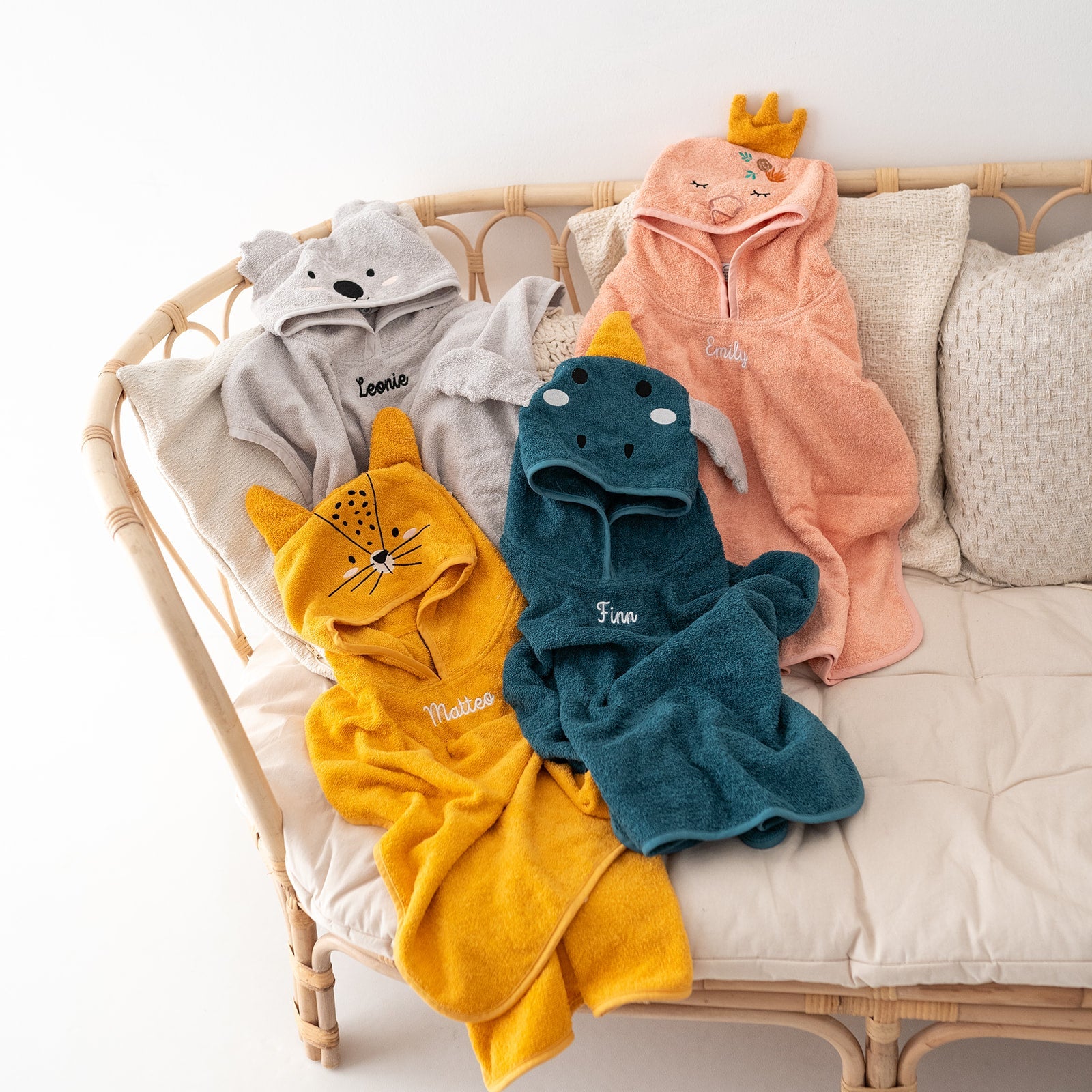 TRYCO Baby Tier Badeponcho Frottee - Koala, Schwan, Leopard, Drache - wunderwunsch