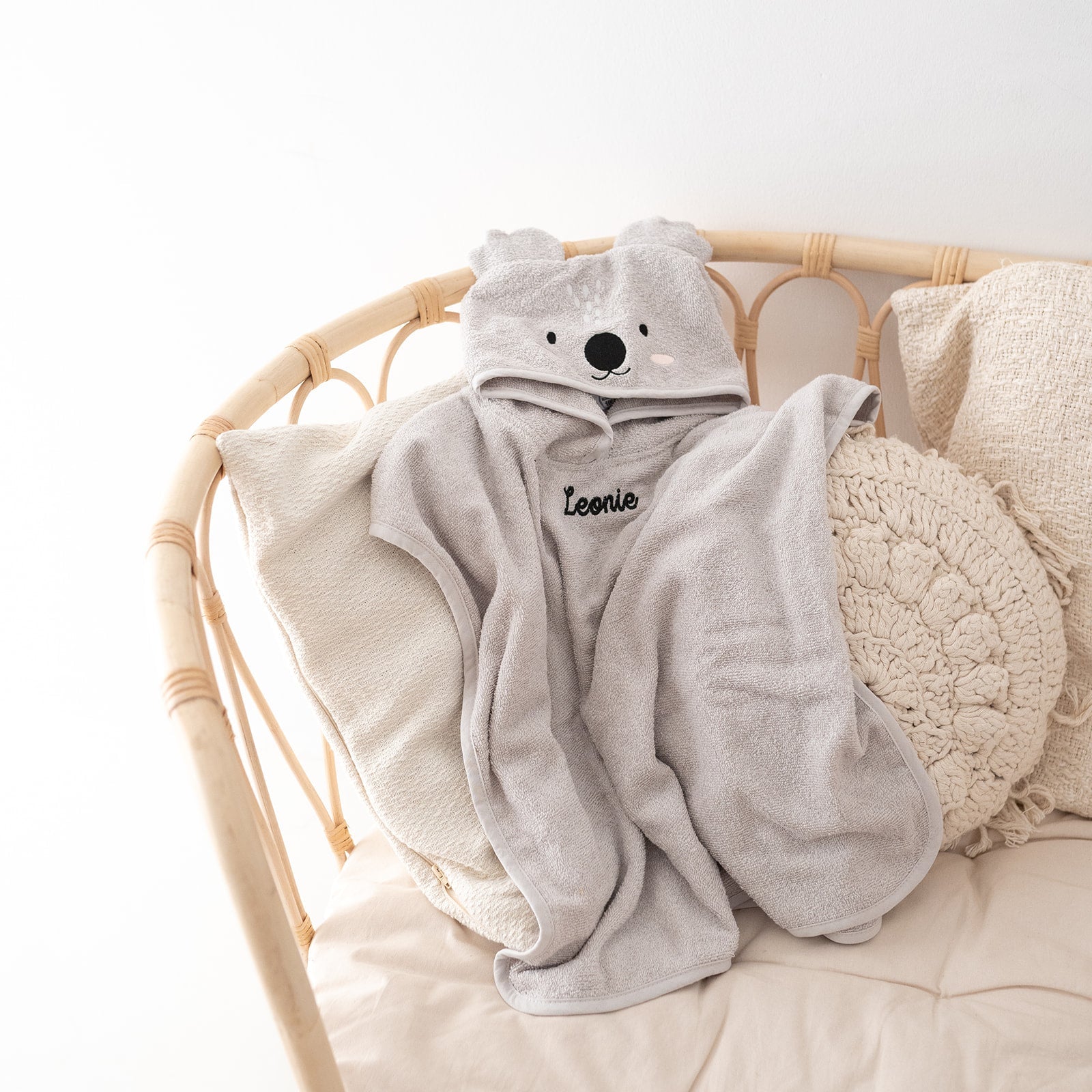 TRYCO Baby Tier Badeponcho Frottee - Koala, Schwan, Leopard, Drache - wunderwunsch