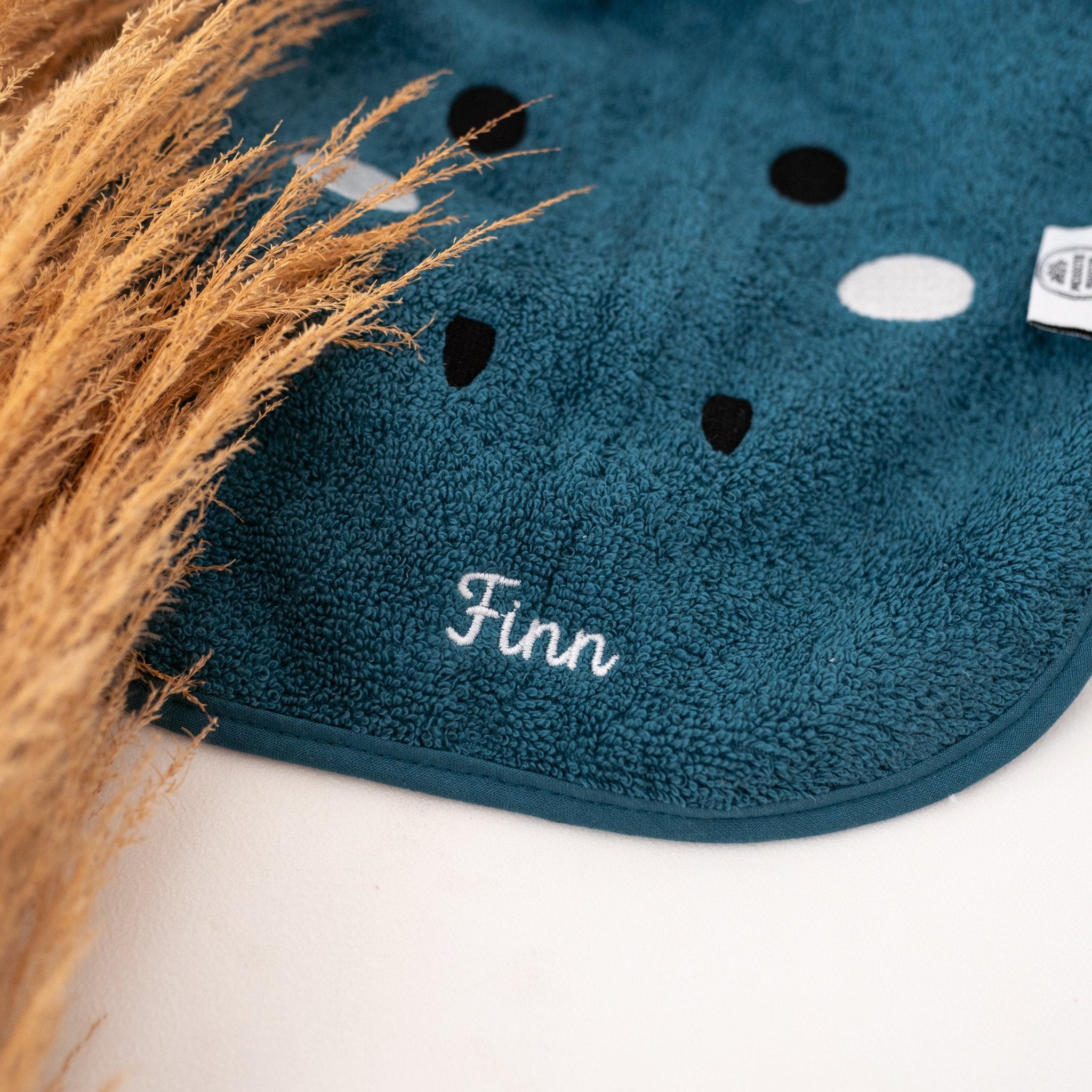 TRYCO Baumwoll Lätzchen Tiere personalisiert - Koala, Schwan, Leopard, Drache - wunderwunsch