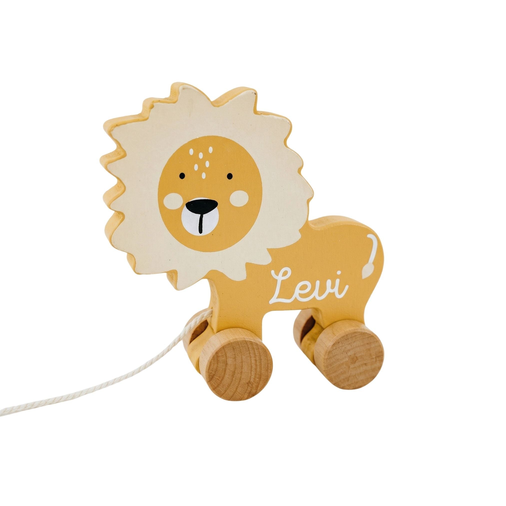 TRYCO Nachziehtier Löwe Holz personalisierbar - wunderwunsch