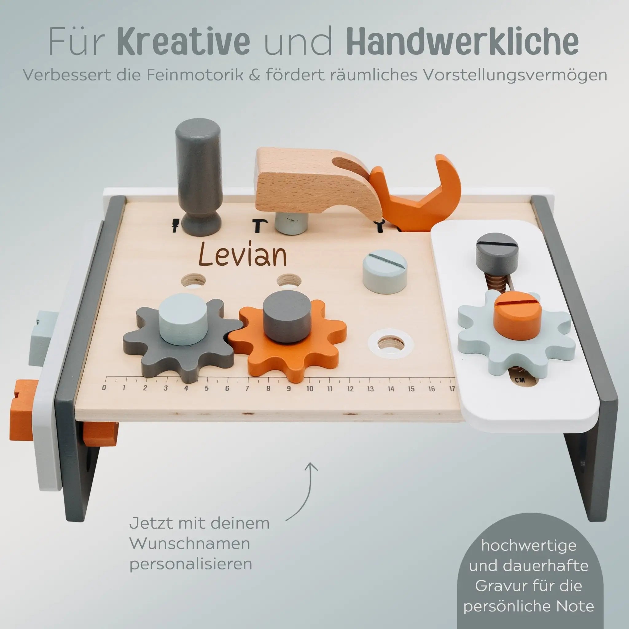 TRYCO Tisch Werkbank Holz personalisierbar - wunderwunsch