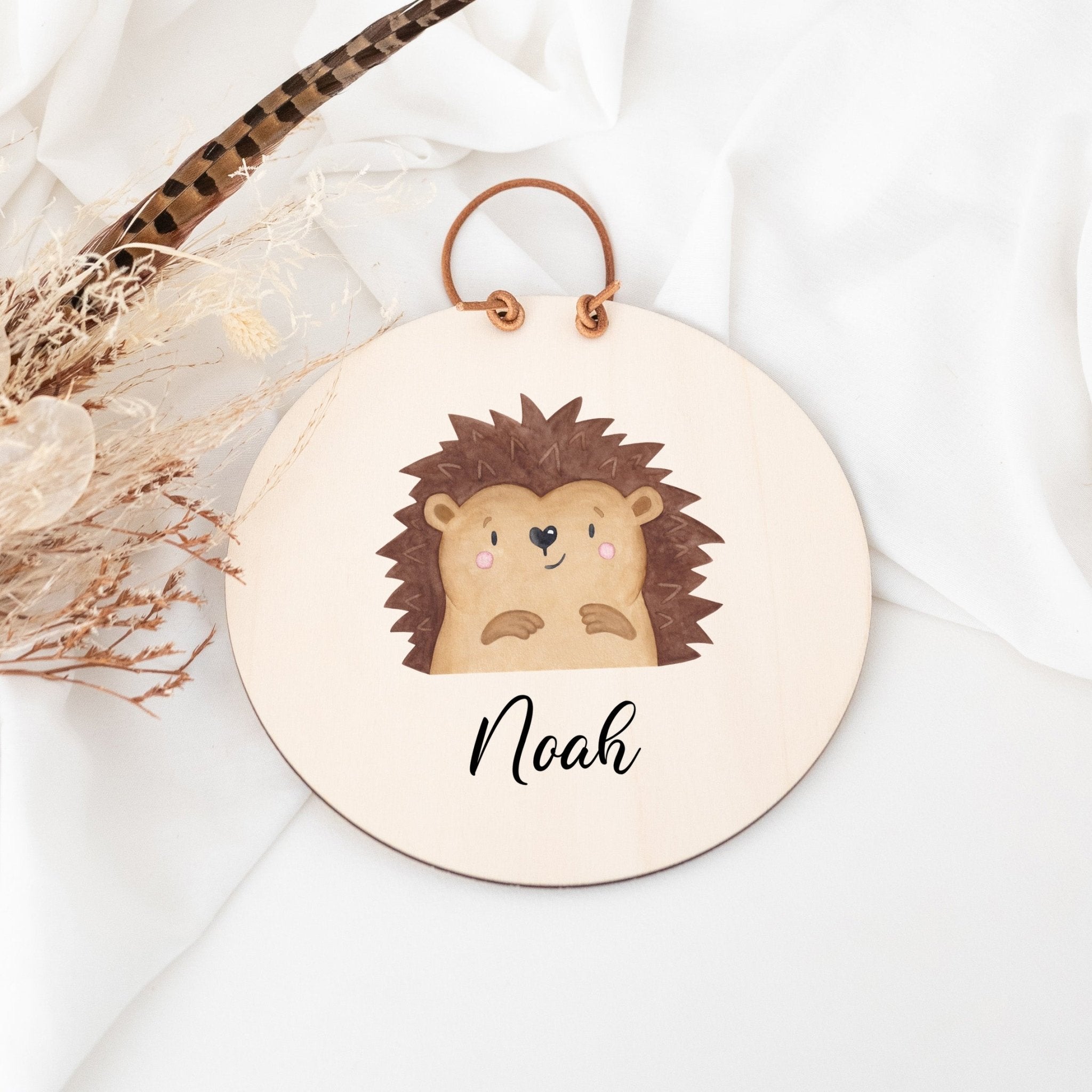 Türschild Kinderzimmer personalisiert - Tier Aquarell - wunderwunsch