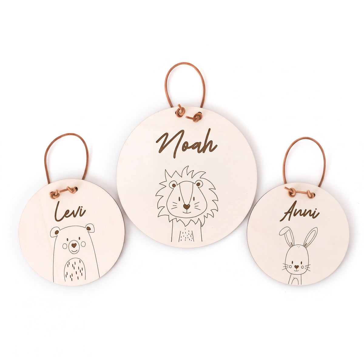 Türschild Kinderzimmer personalisiert - Tier Gravur - wunderwunsch