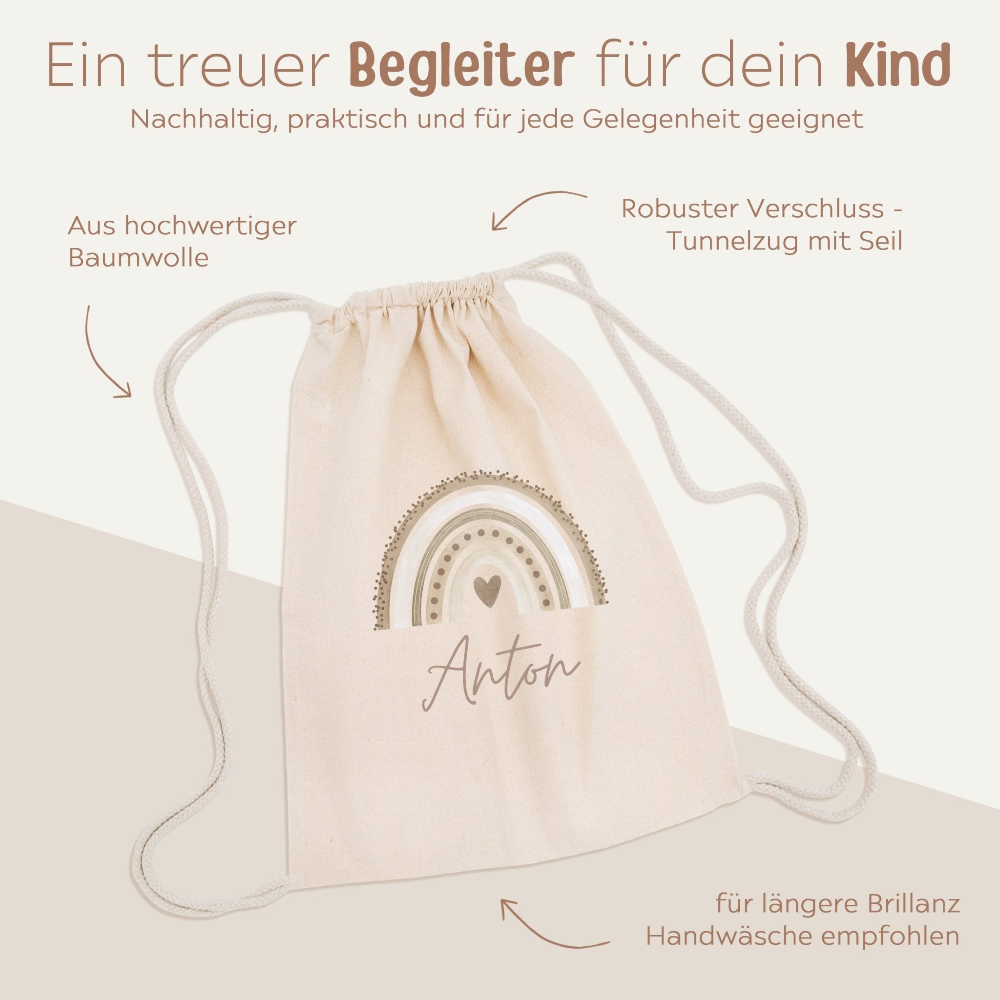 Turnbeutel "Regenbogen" personalisiert - wunderwunsch