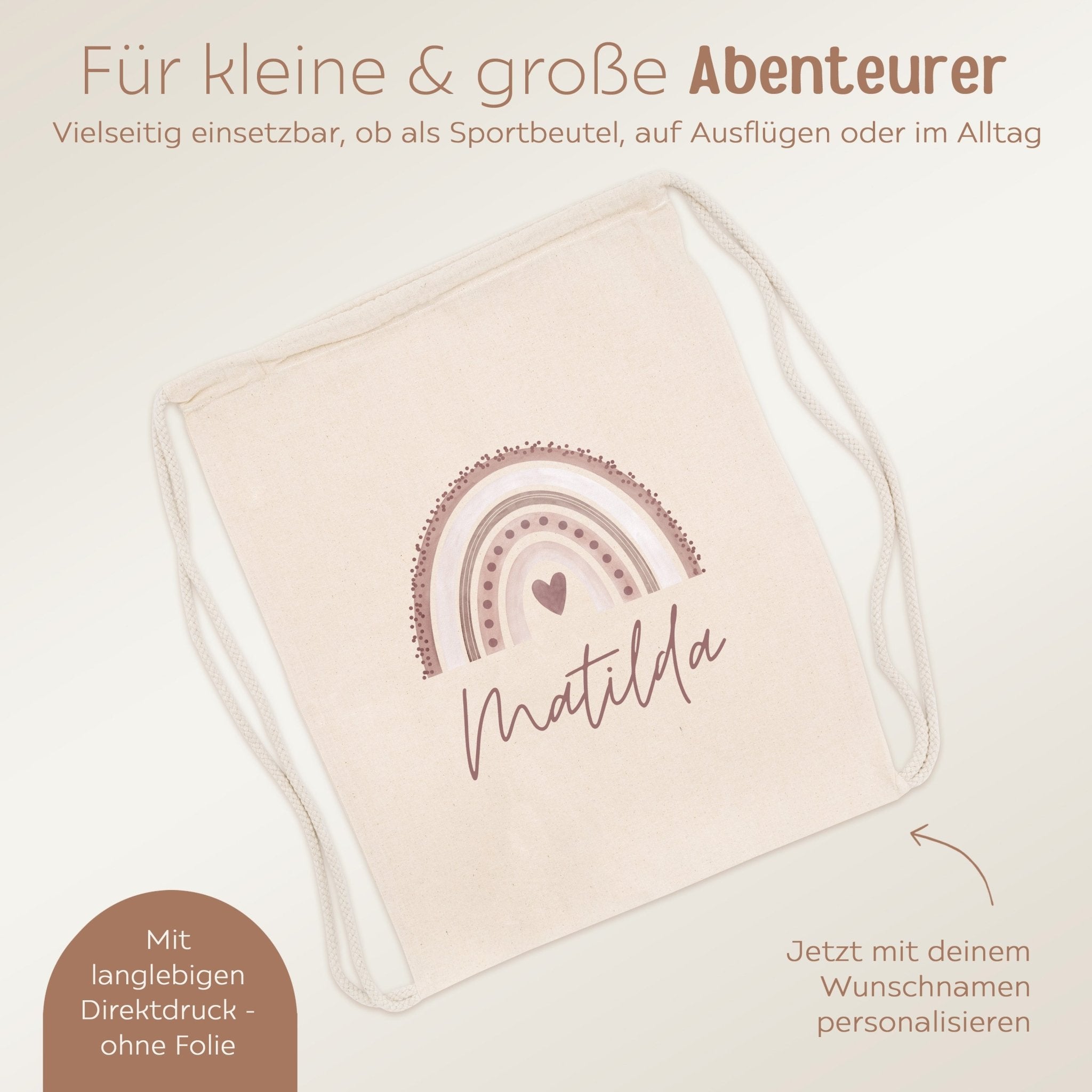 Turnbeutel "Regenbogen" personalisiert - wunderwunsch