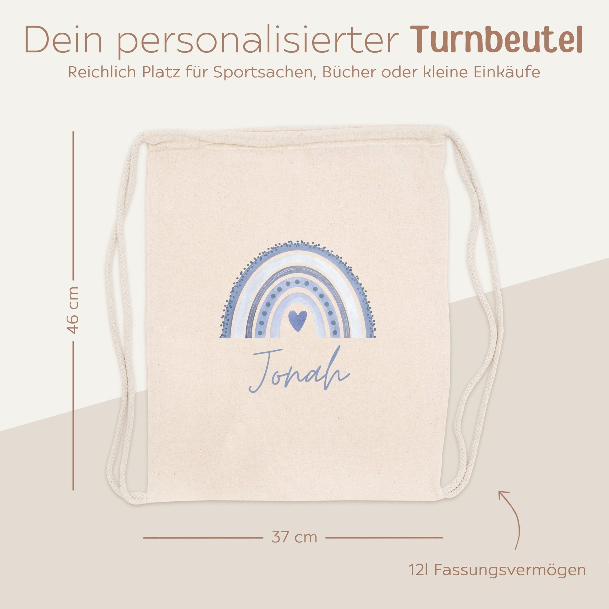 Turnbeutel "Regenbogen" personalisiert - wunderwunsch