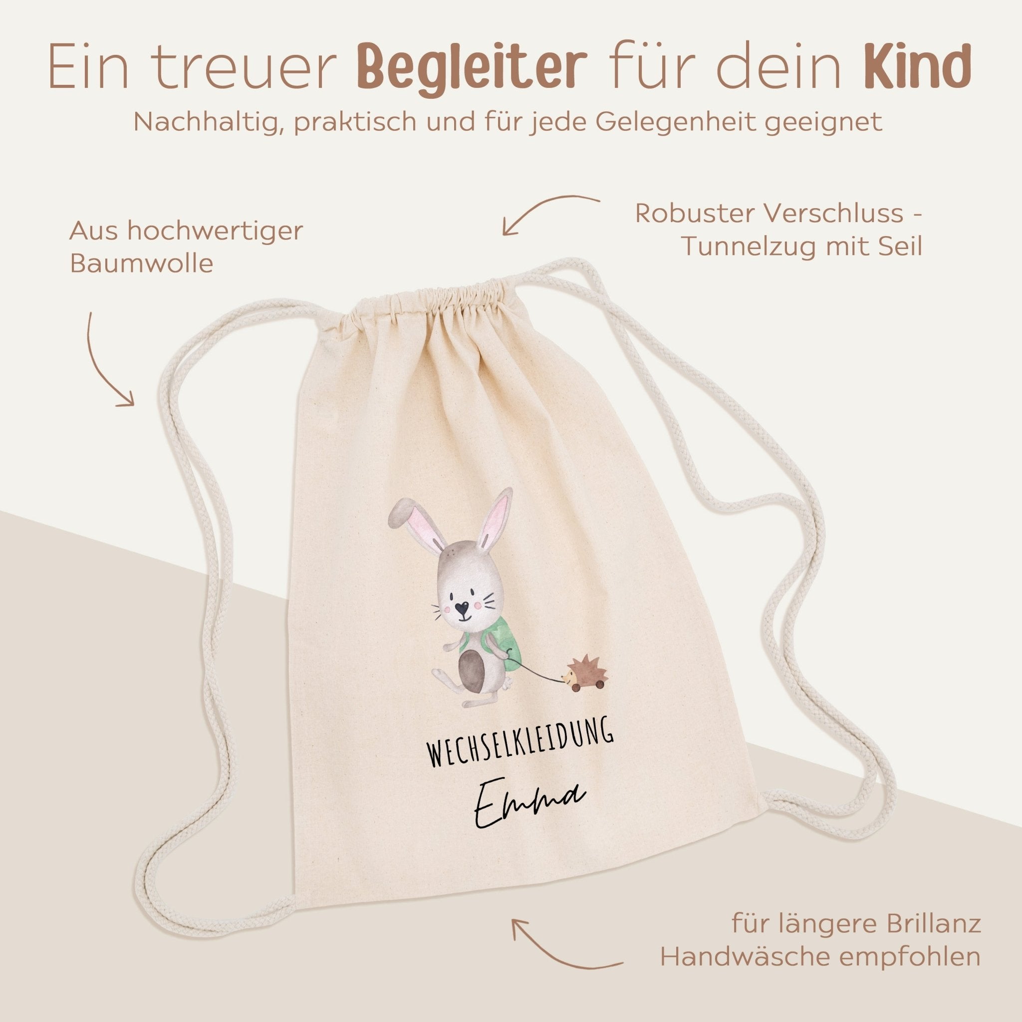 Turnbeutel "Wechselkleidung" personalisiert - wunderwunsch