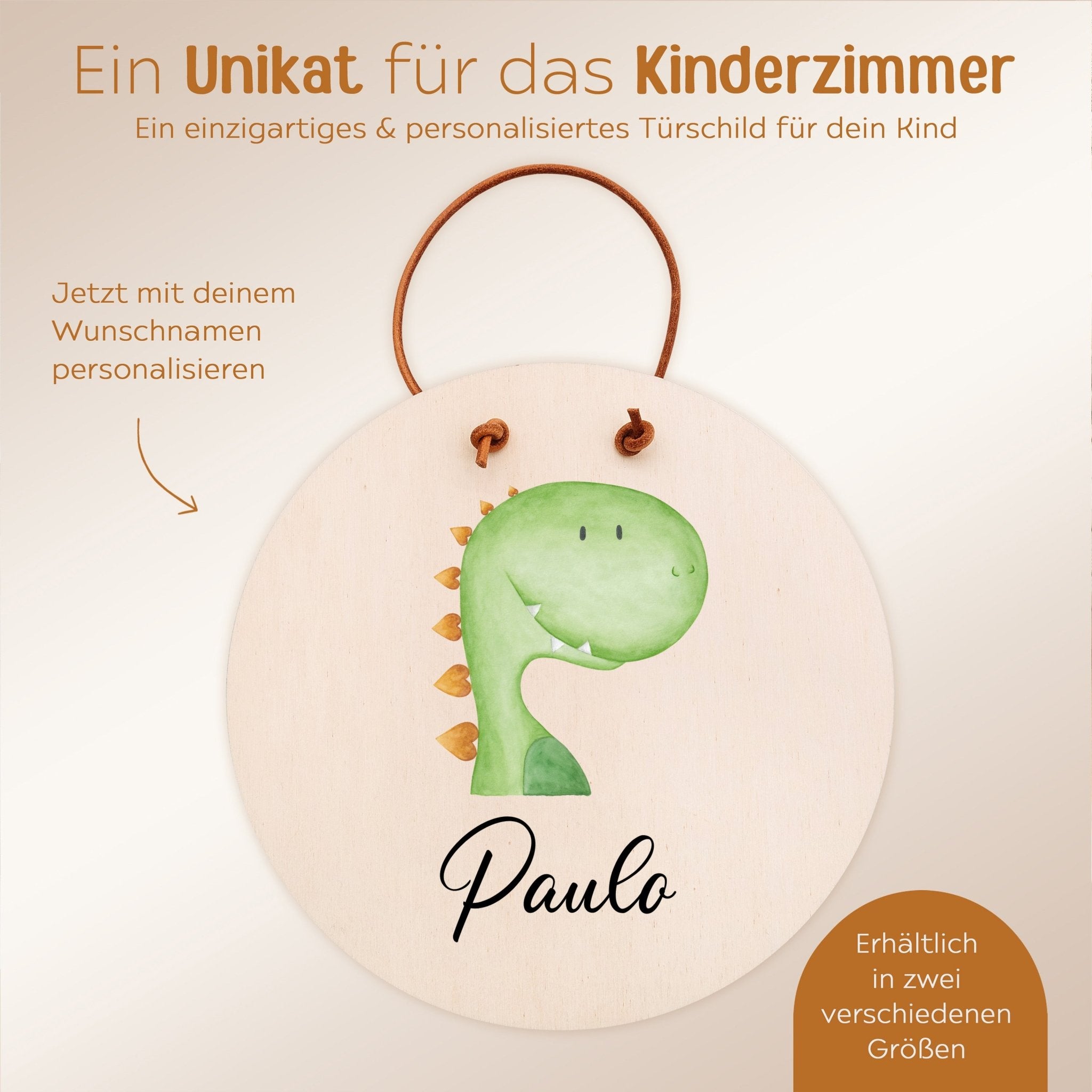 Türschild Kinderzimmer personalisiert - Tier Aquarell - wunderwunsch