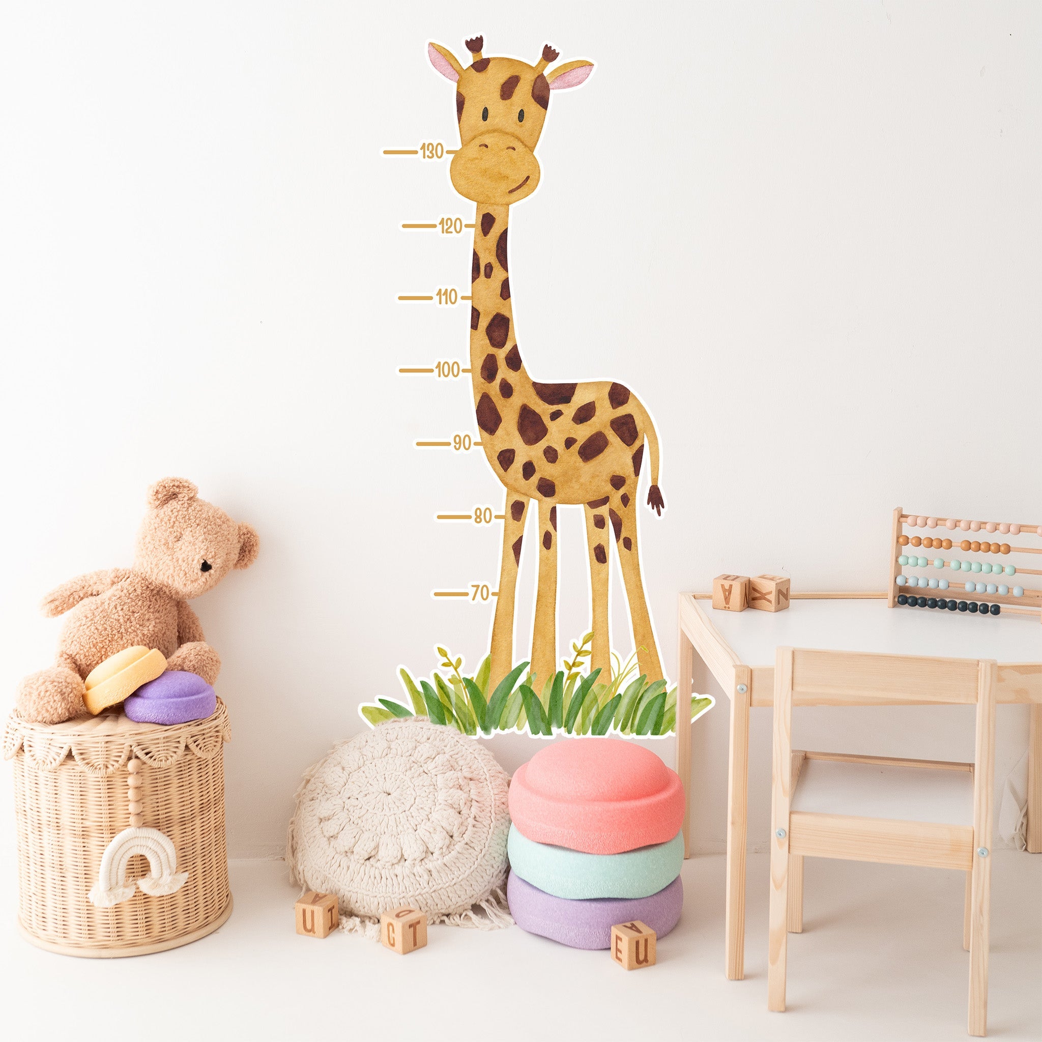 Wandsticker - Messlatte Giraffe - wunderwunsch