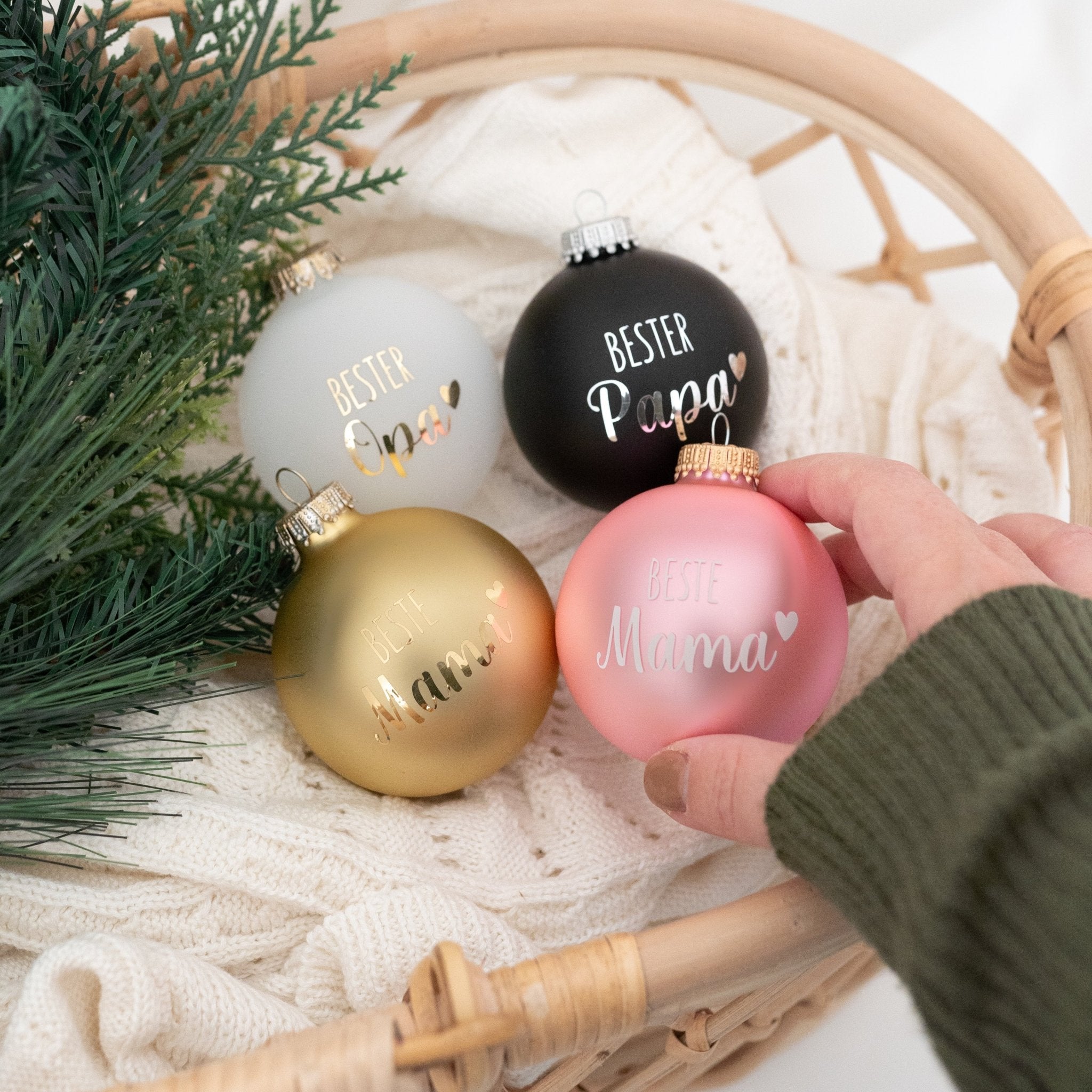 Weihnachtskugel "Beste/r..." matt - wunderwunsch