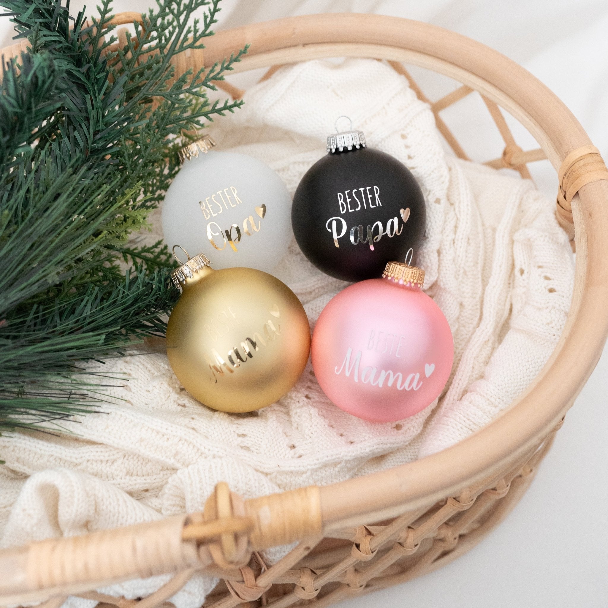 Weihnachtskugel "Beste/r..." matt - wunderwunsch