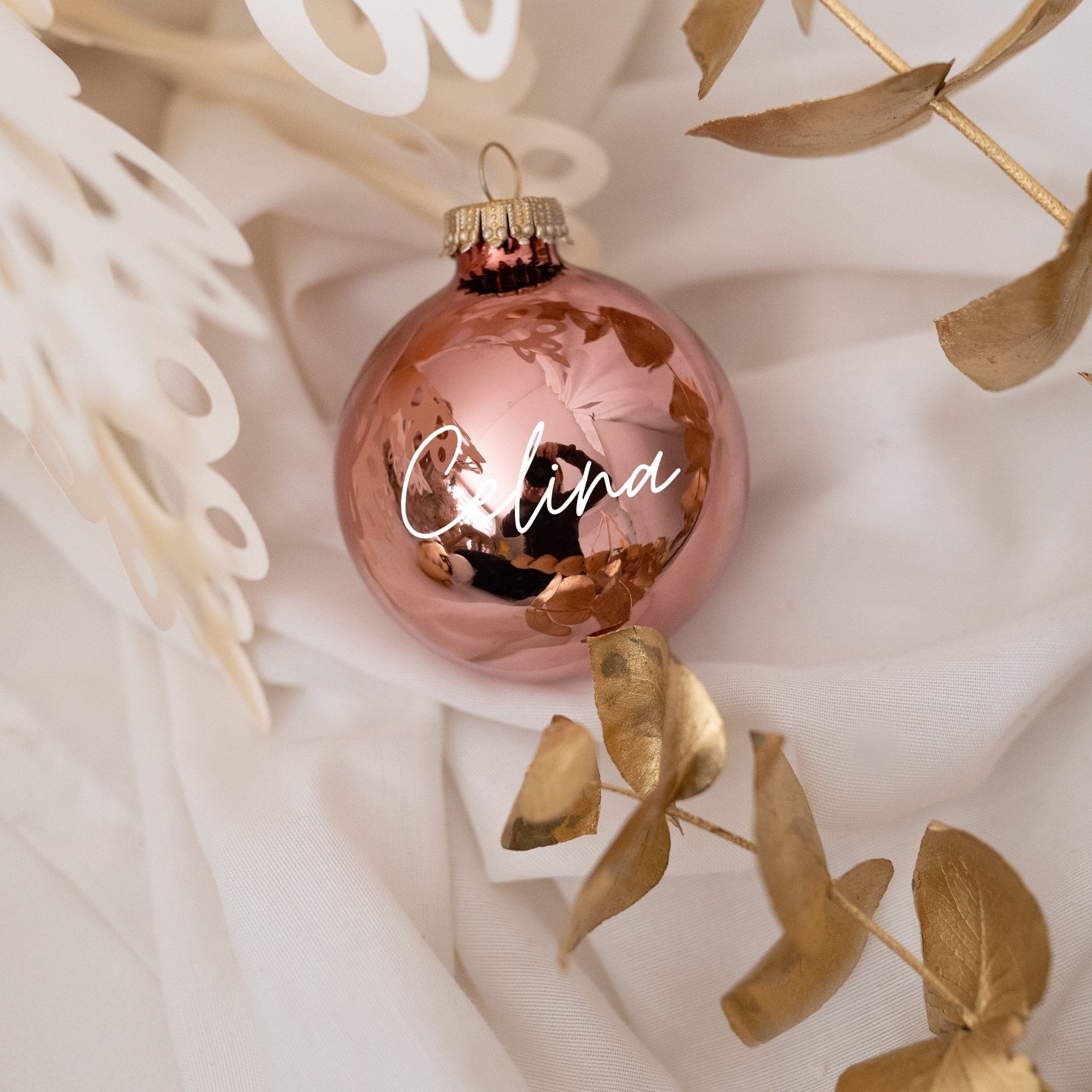 Weihnachtskugel "Name" glänzend personalisiert - wunderwunsch