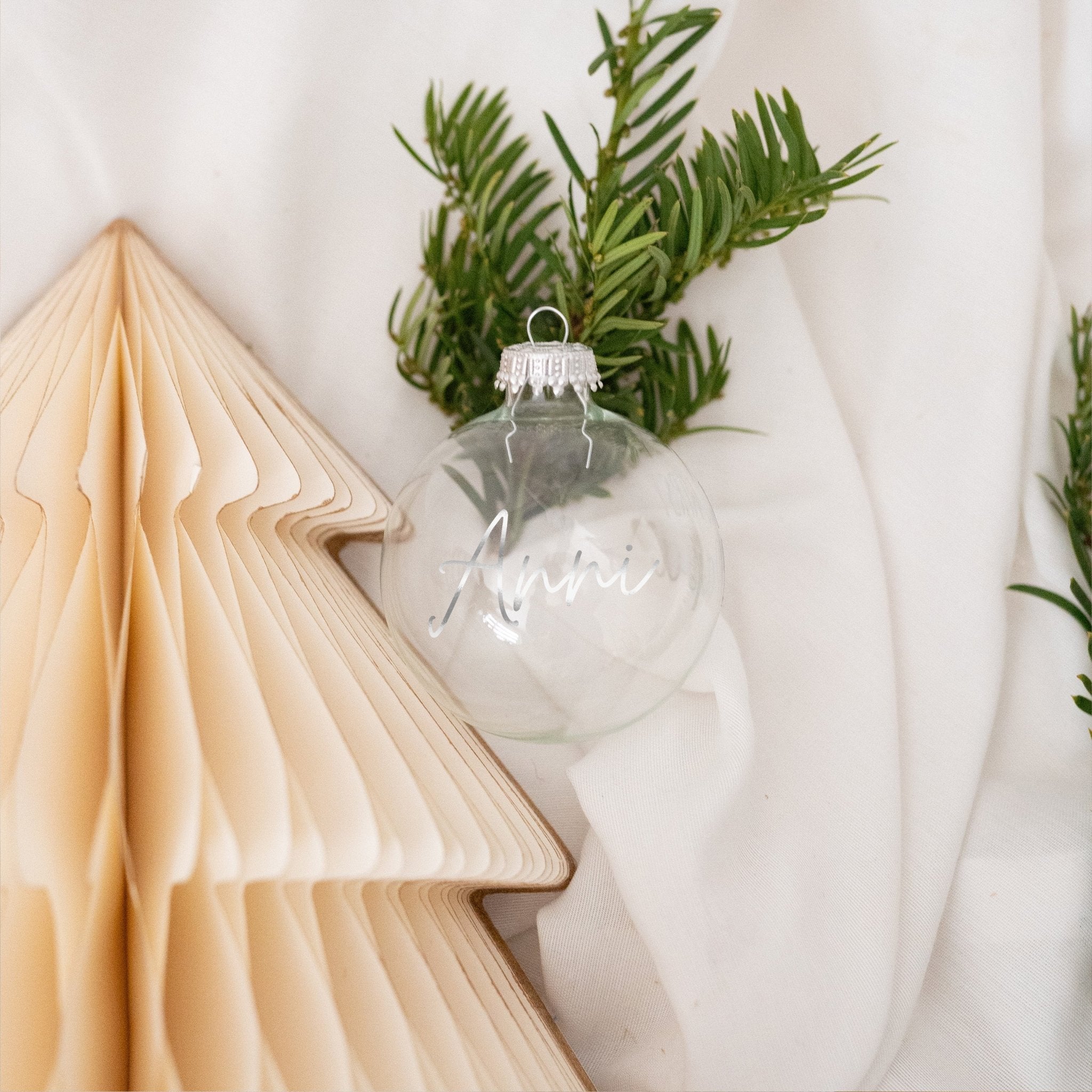 Weihnachtskugel "Name" glänzend personalisiert - wunderwunsch