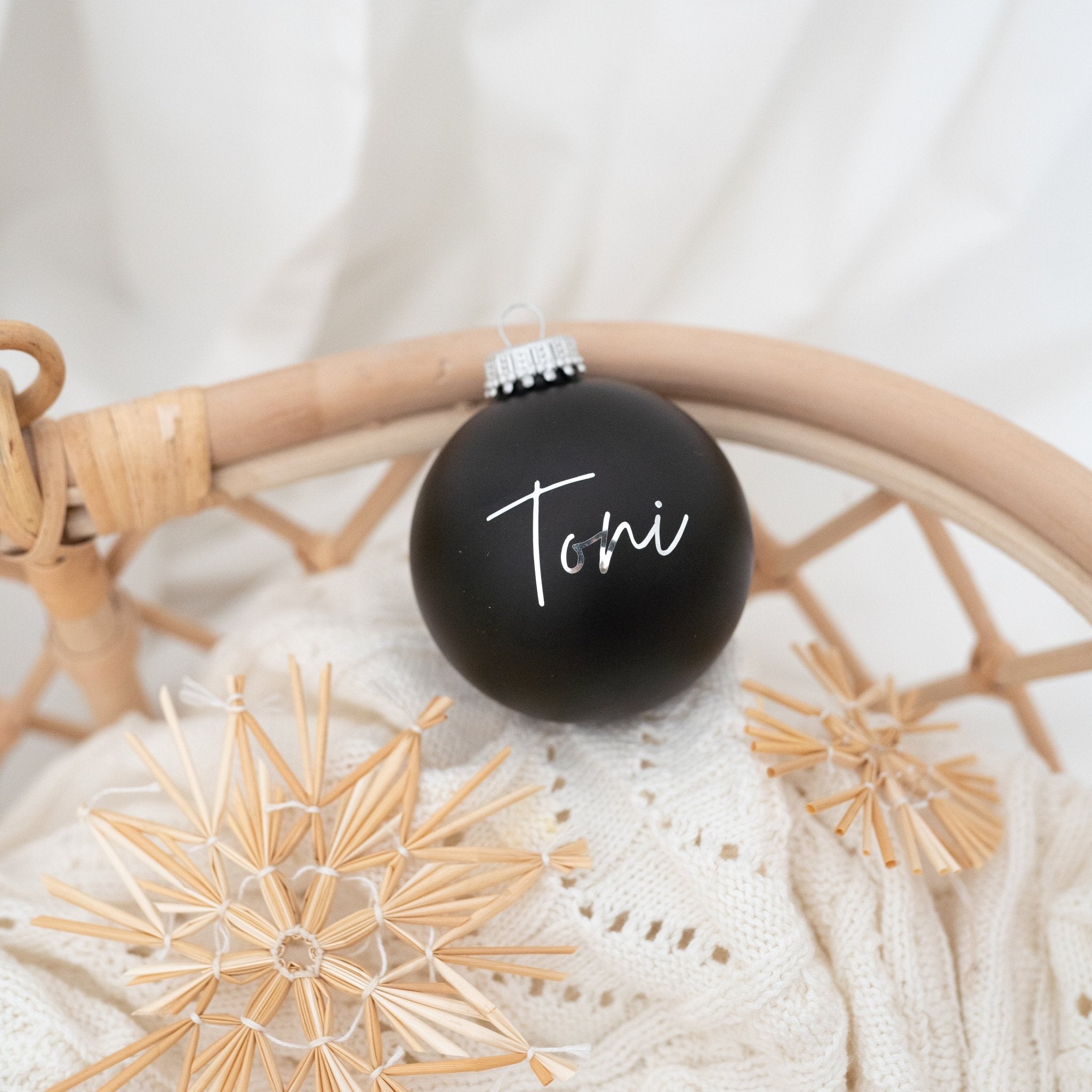 Weihnachtskugel "Name" matt personalisiert - wunderwunsch