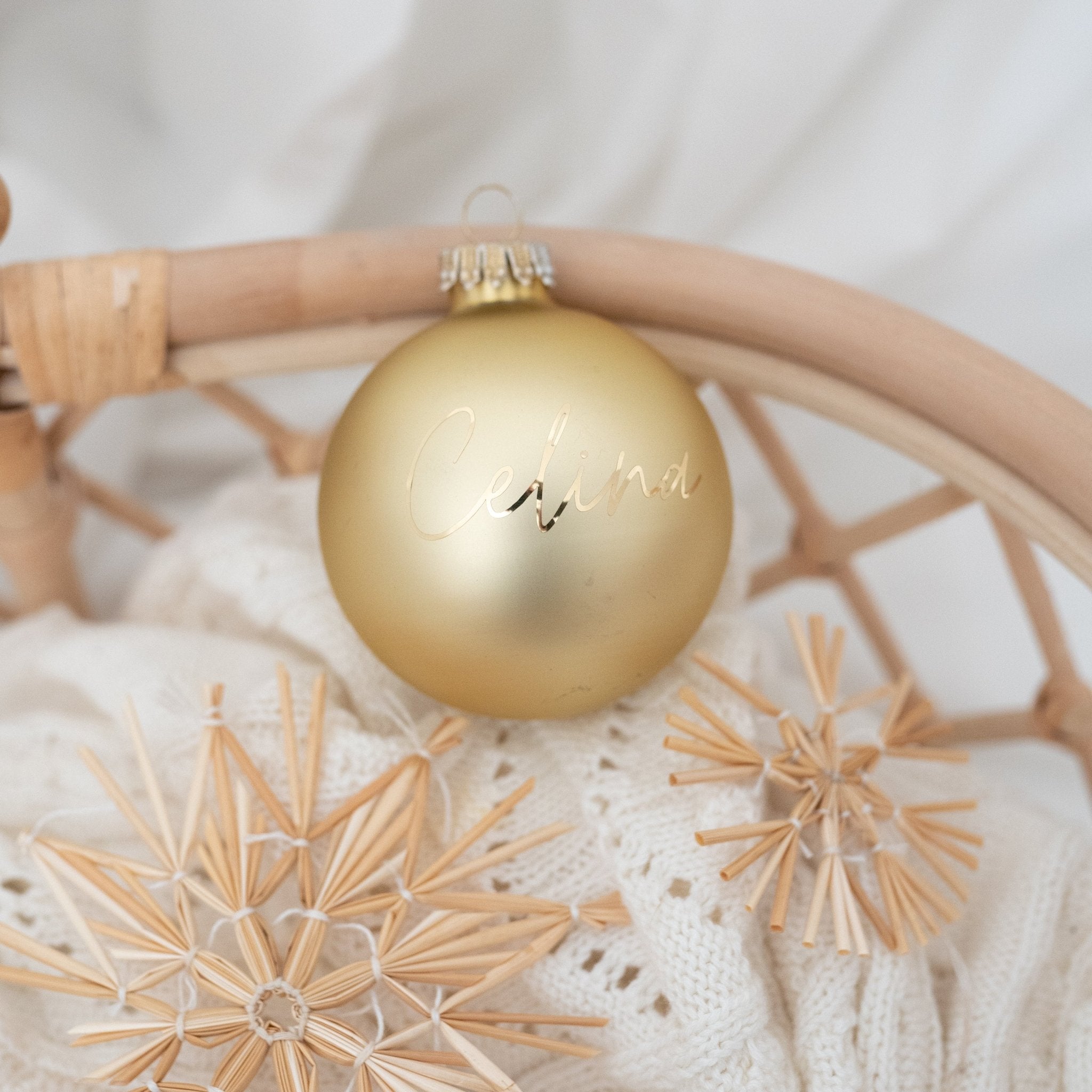 Weihnachtskugel "Name" matt personalisiert - wunderwunsch