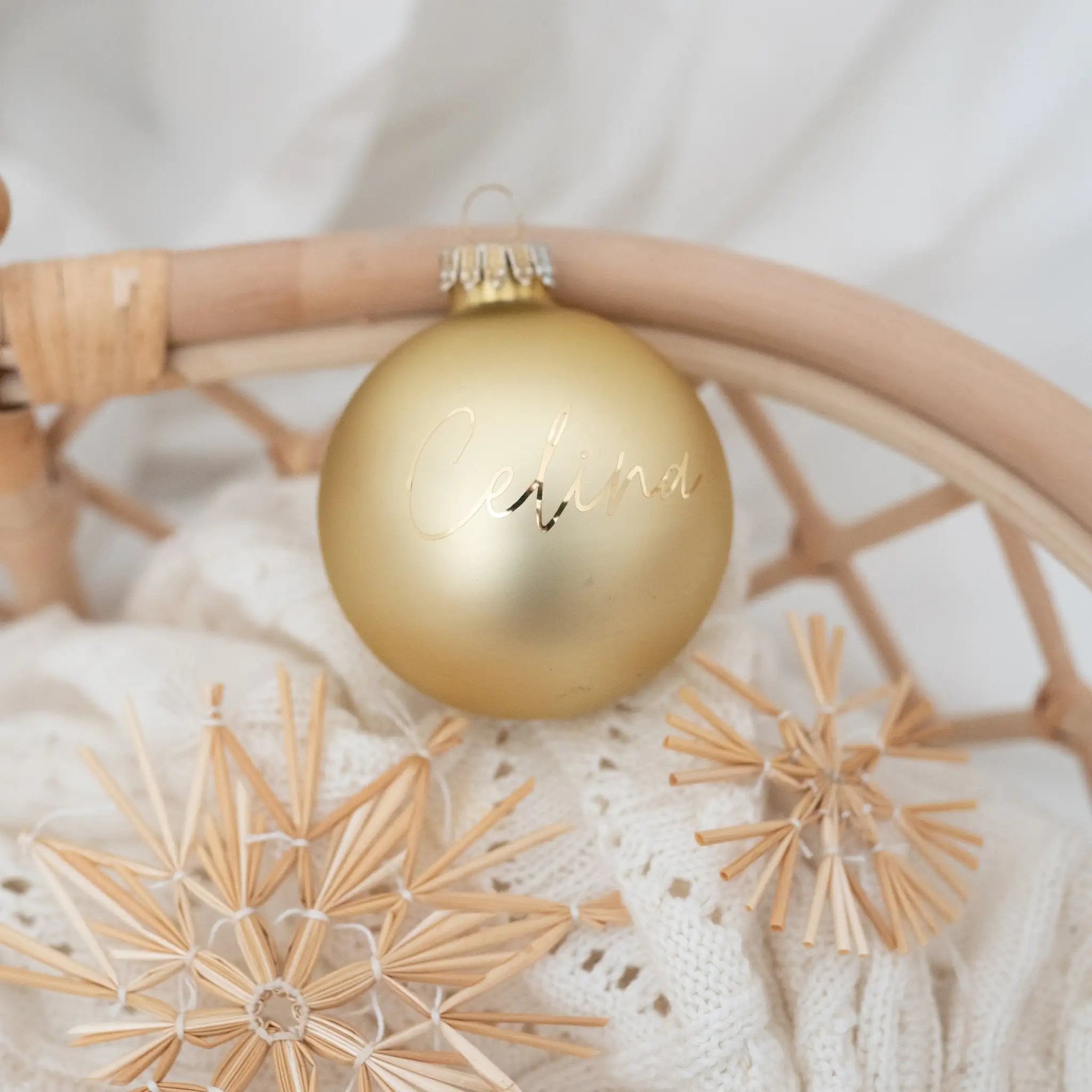 Weihnachtskugel "Name" matt personalisiert - wunderwunsch