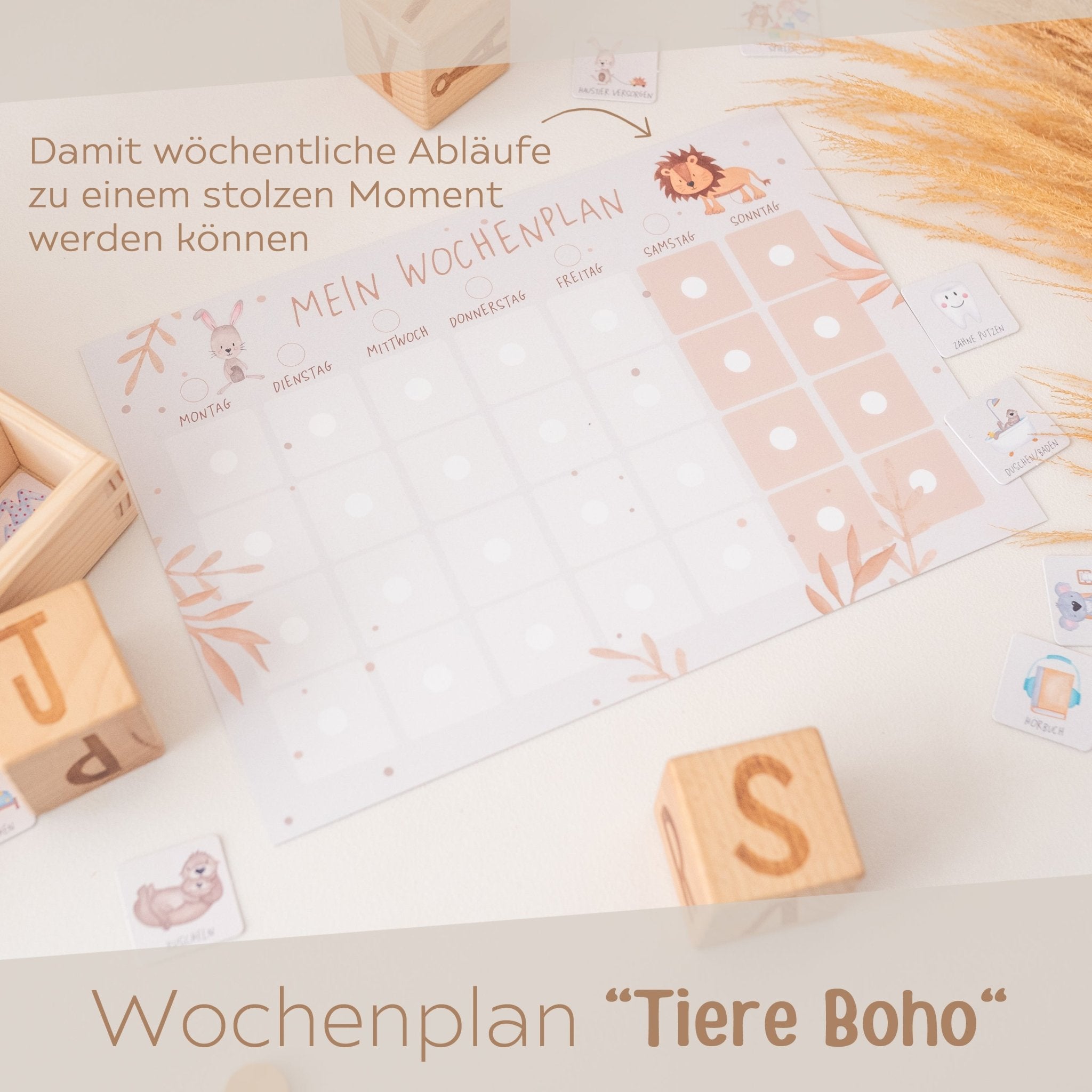 Wochenplan "Tiere Boho" - wunderwunsch