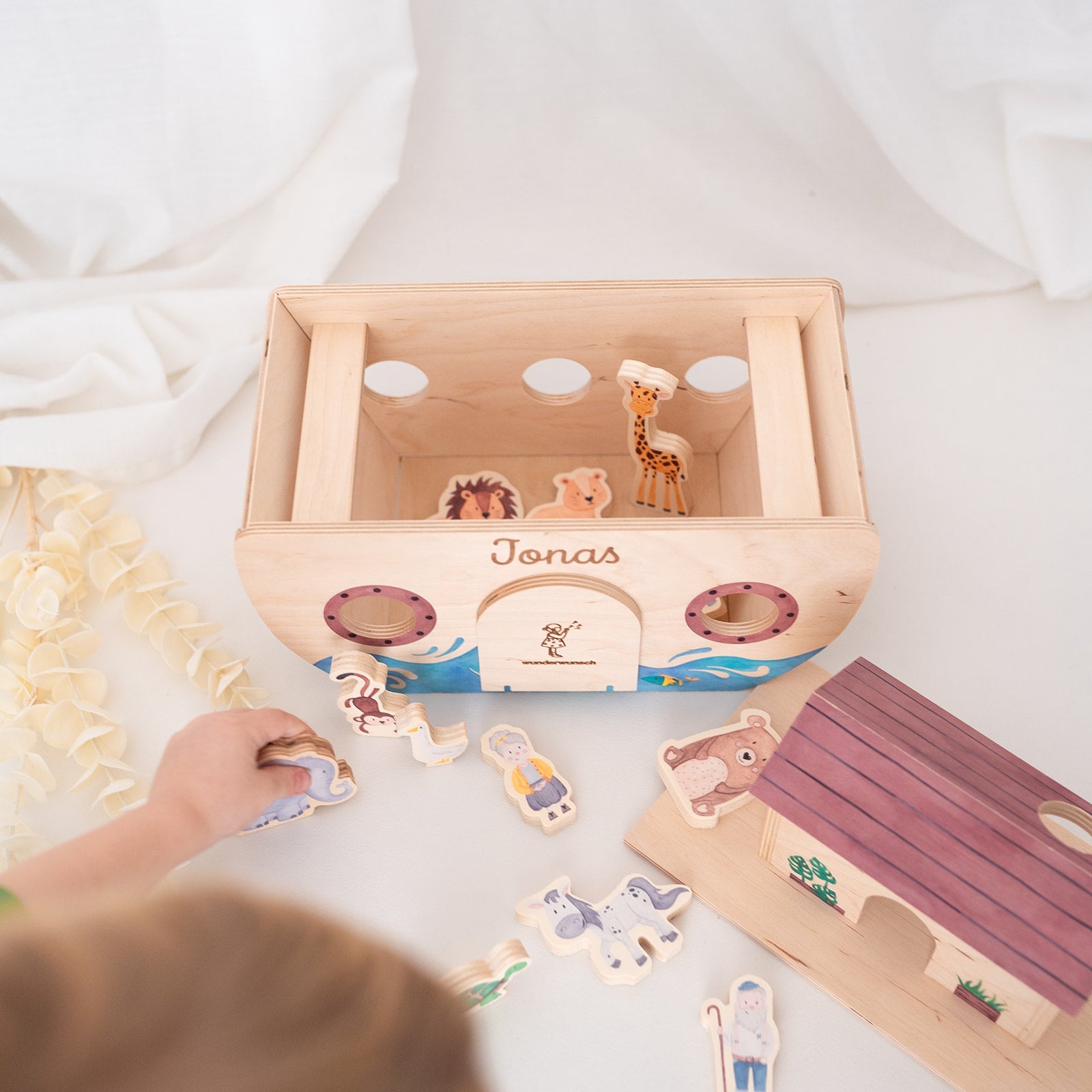 Wunderwunsch Arche Noah Holz Aquarell - wunderwunsch