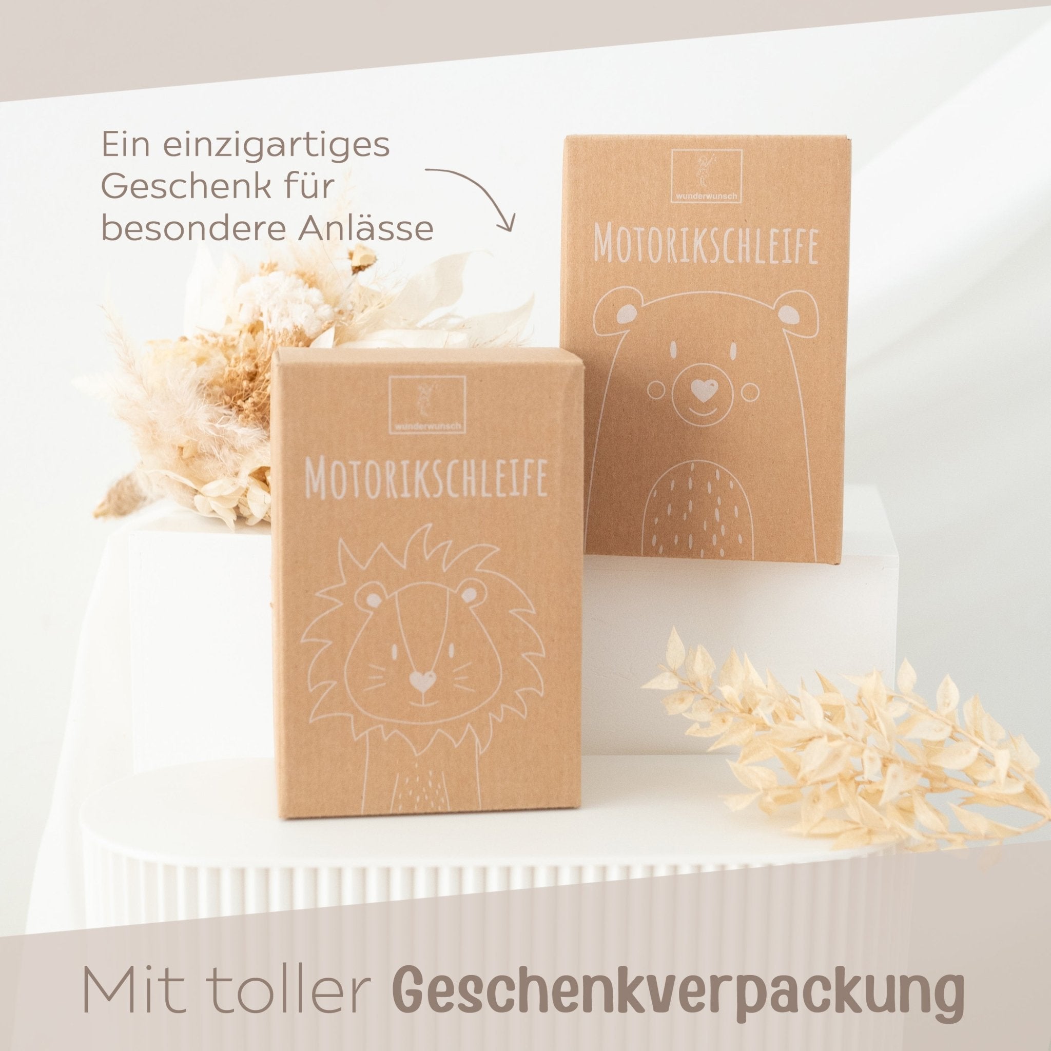 WUNDERWUNSCH Motorikschleife Tier personalisierbar - wunderwunsch