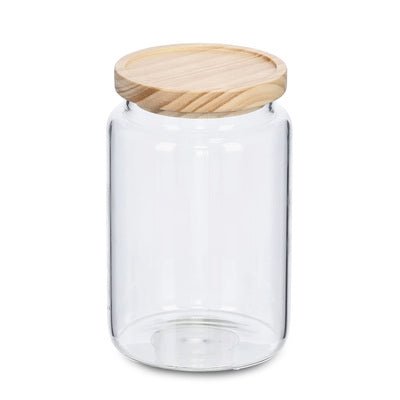 ZELLER Vorratsglas mit Holzdeckel, 1270ml - wunderwunsch