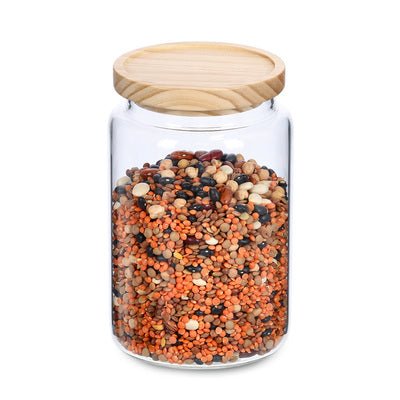 ZELLER Vorratsglas mit Holzdeckel, 1270ml - wunderwunsch