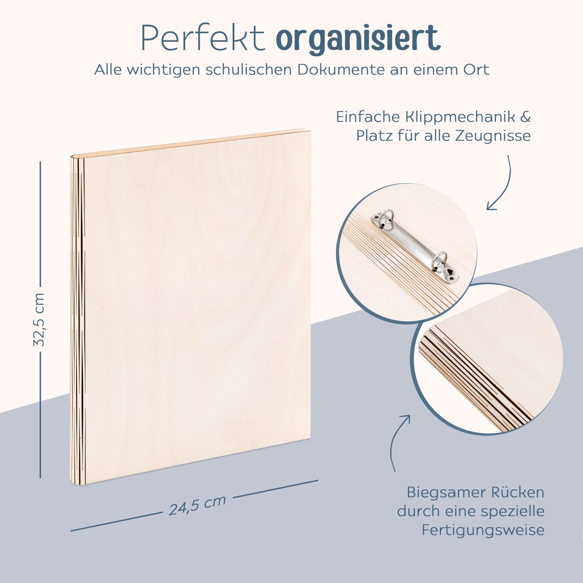 Zeugnismappe Holz personalisiert - Affirmationen Gravur - wunderwunsch