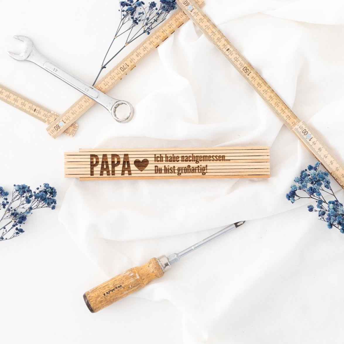 Zollstock Holz - PAPA du bist großartig - wunderwunsch