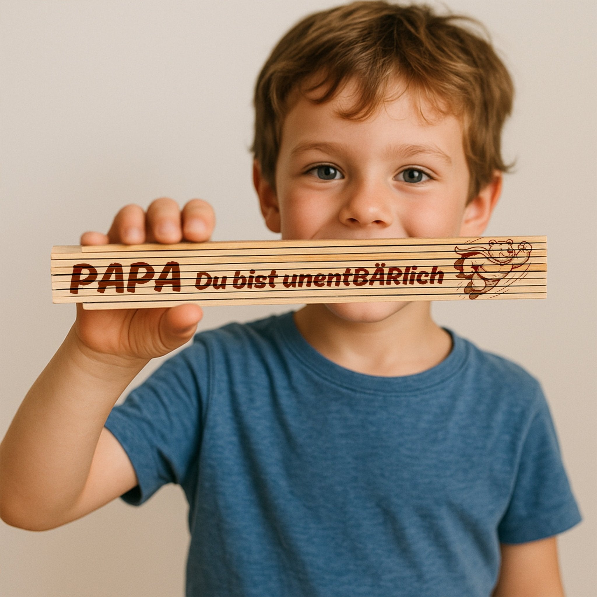 Zollstock Holz - Papa Du bist unentBÄRlich - wunderwunsch