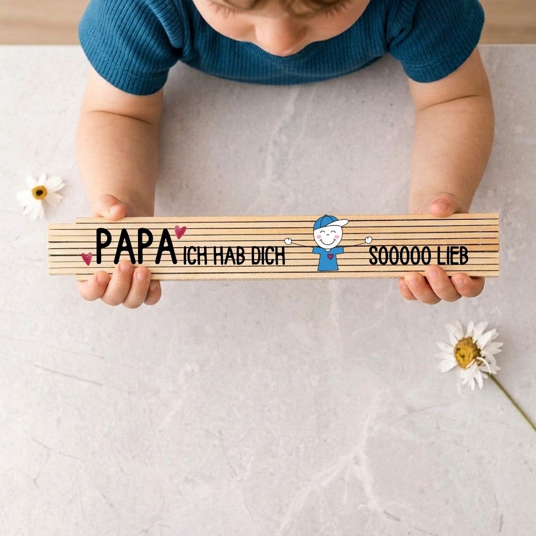 Zollstock Holz - Papa ich hab dich sooo lieb - wunderwunsch