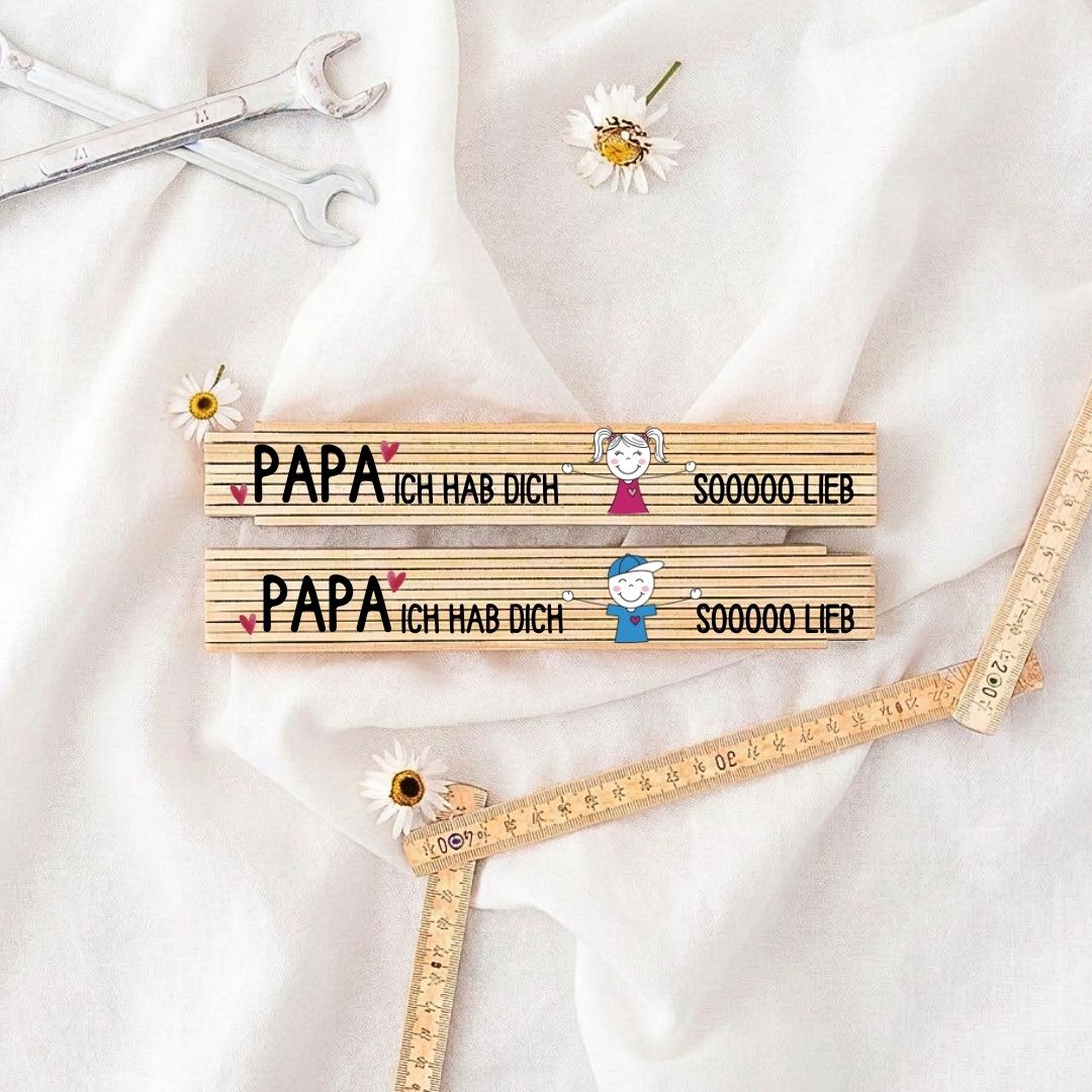 Zollstock Holz - Papa ich hab dich sooo lieb - wunderwunsch
