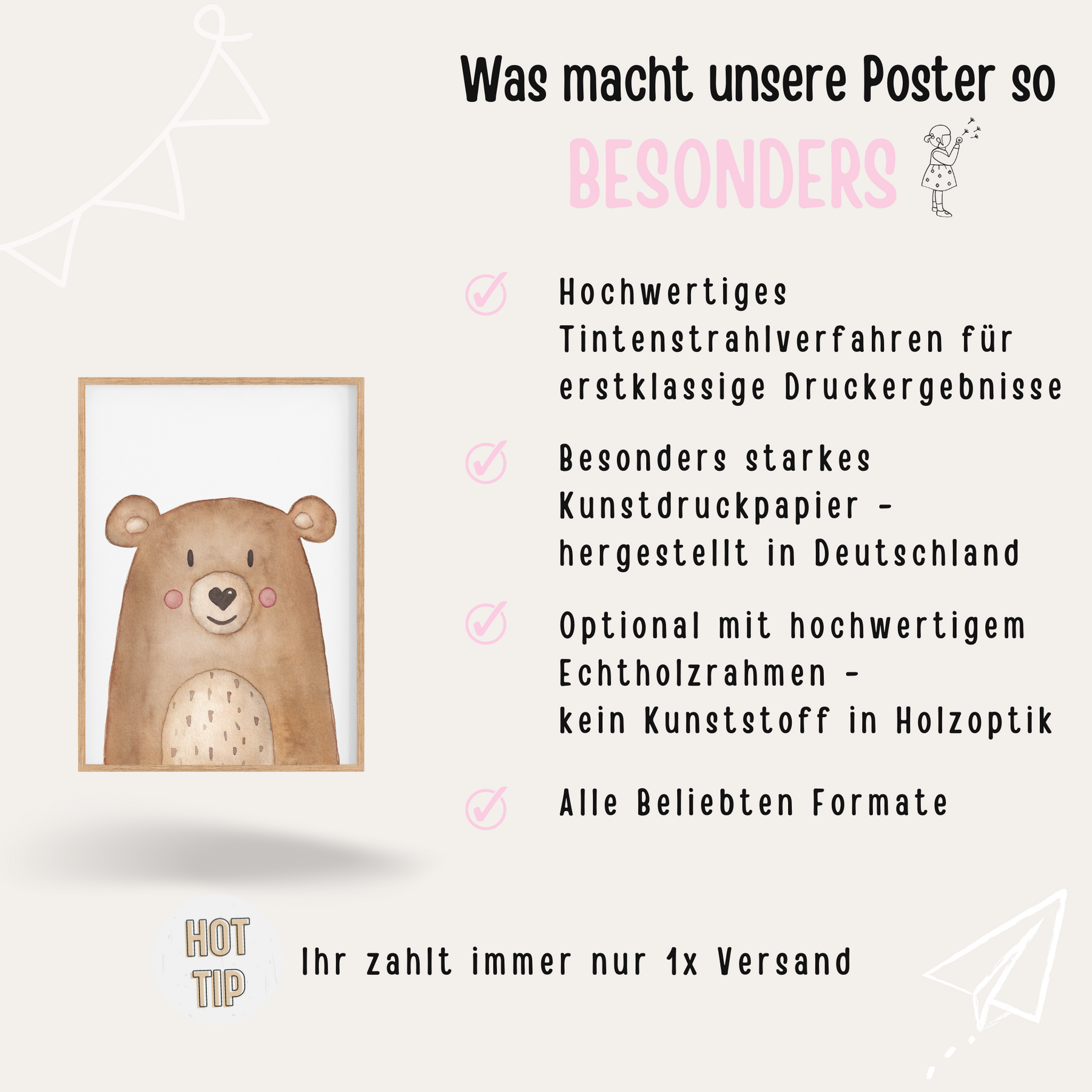 Kinderposter - Tier Aquarell